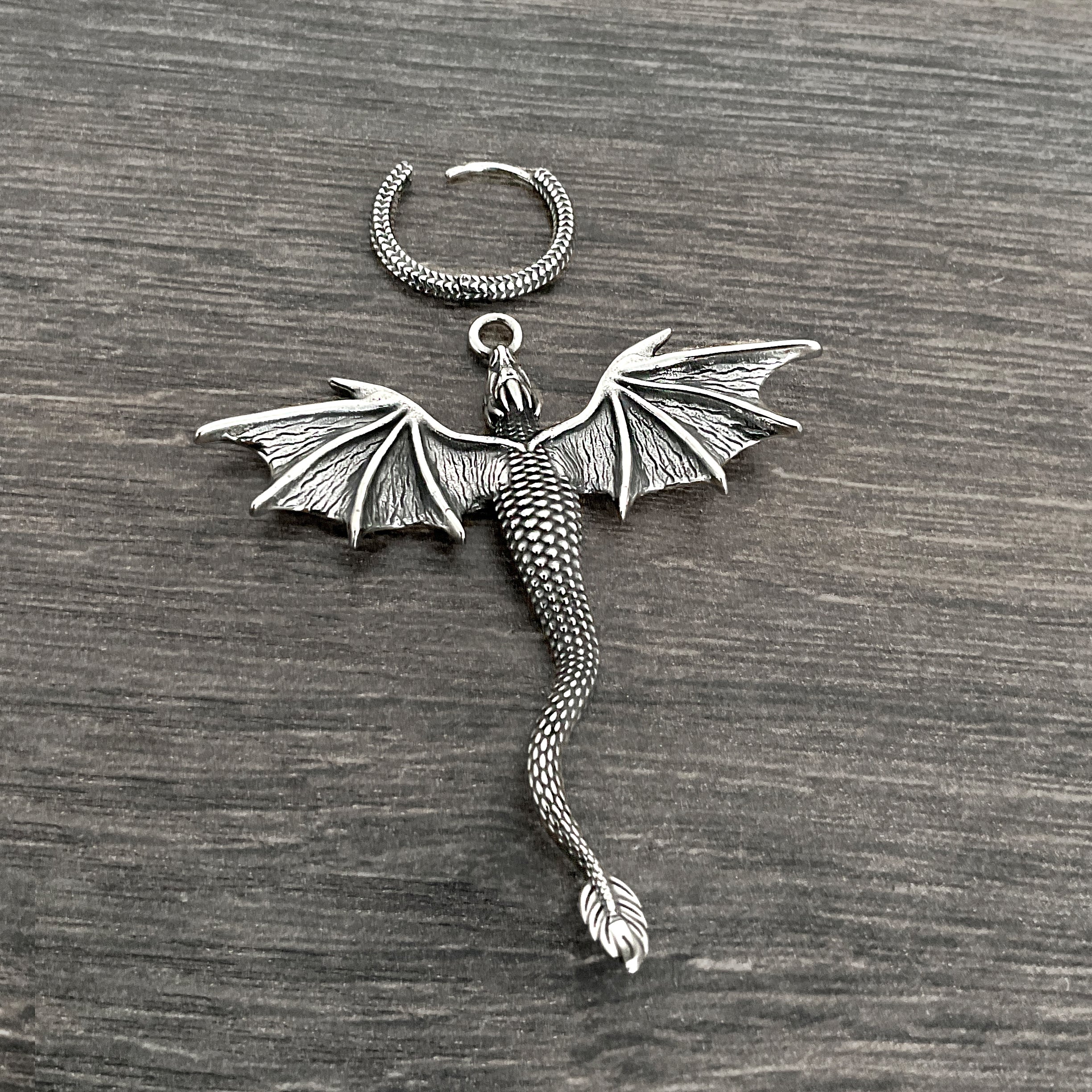 Soaring Dragon hoop earrings