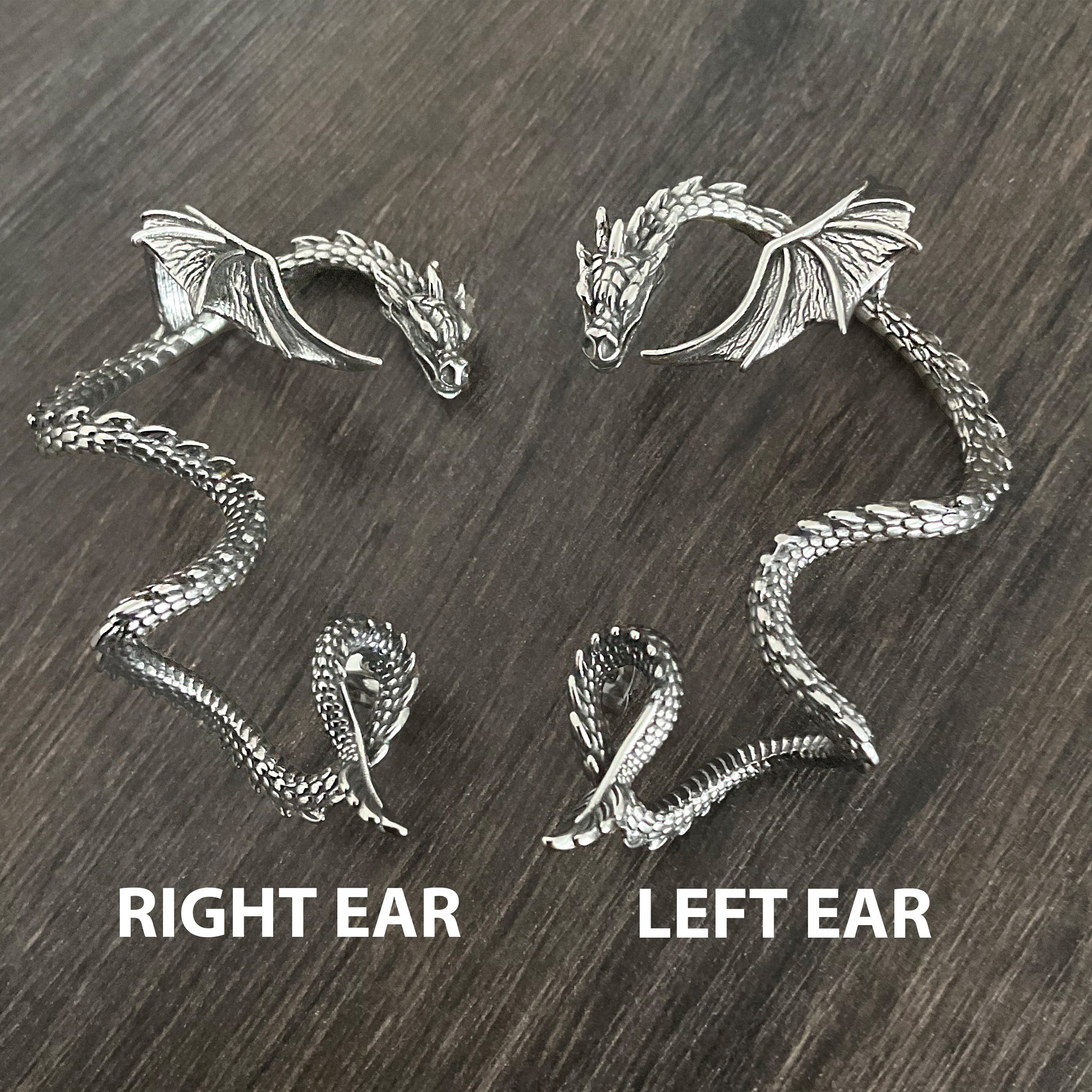 Dragon cuff earring with piercing