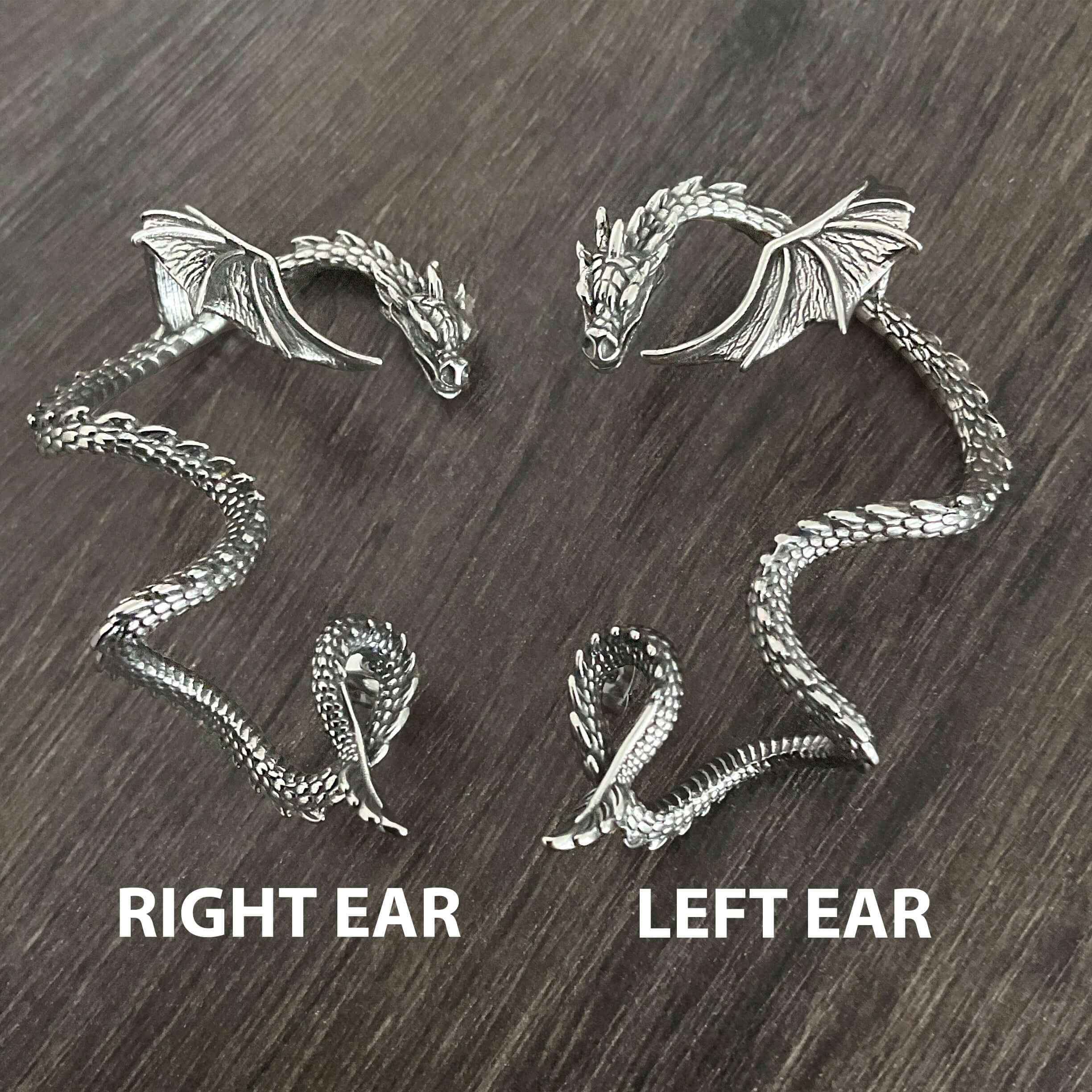 Dragon cuff earring with piercing
