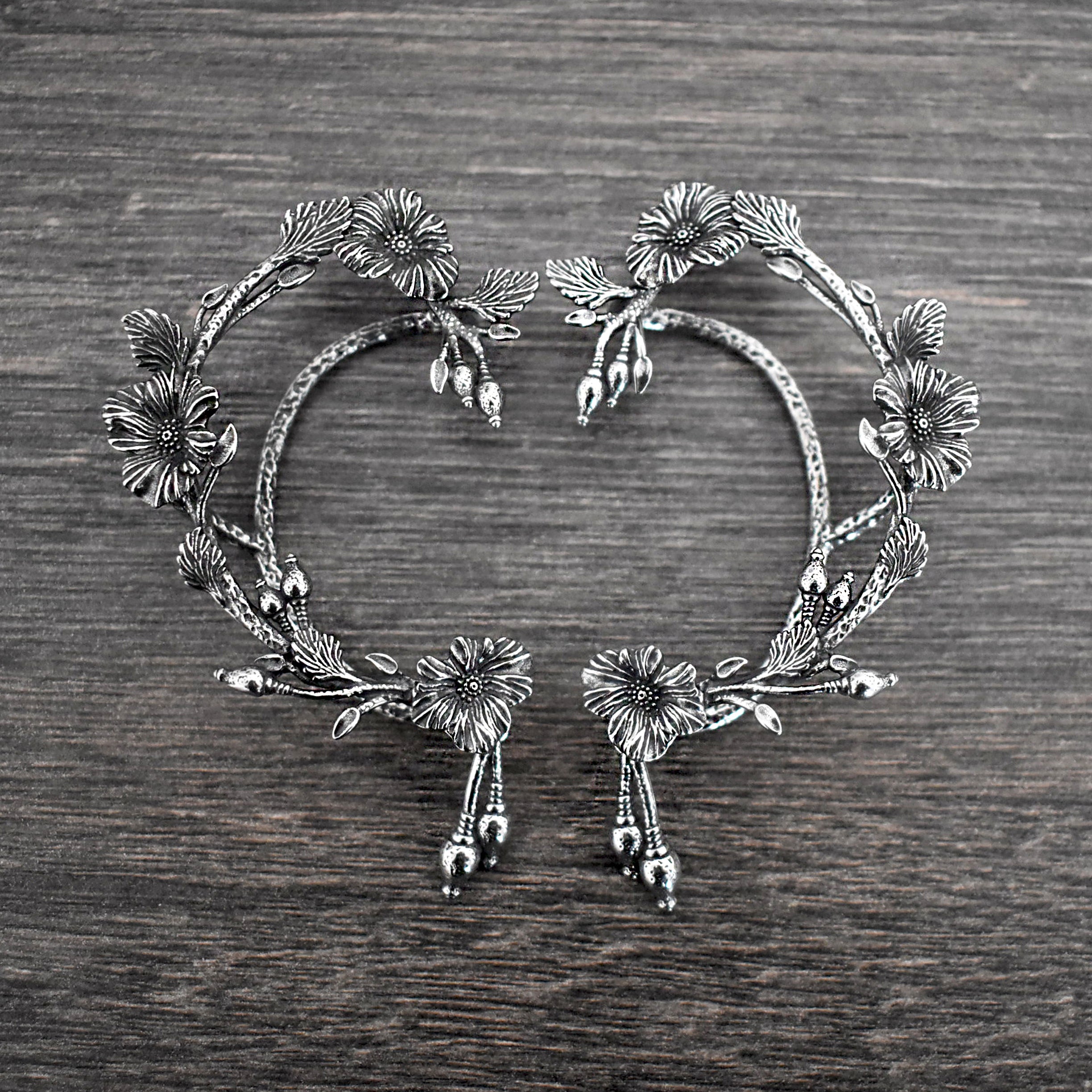 Flower ear cuff no piercing