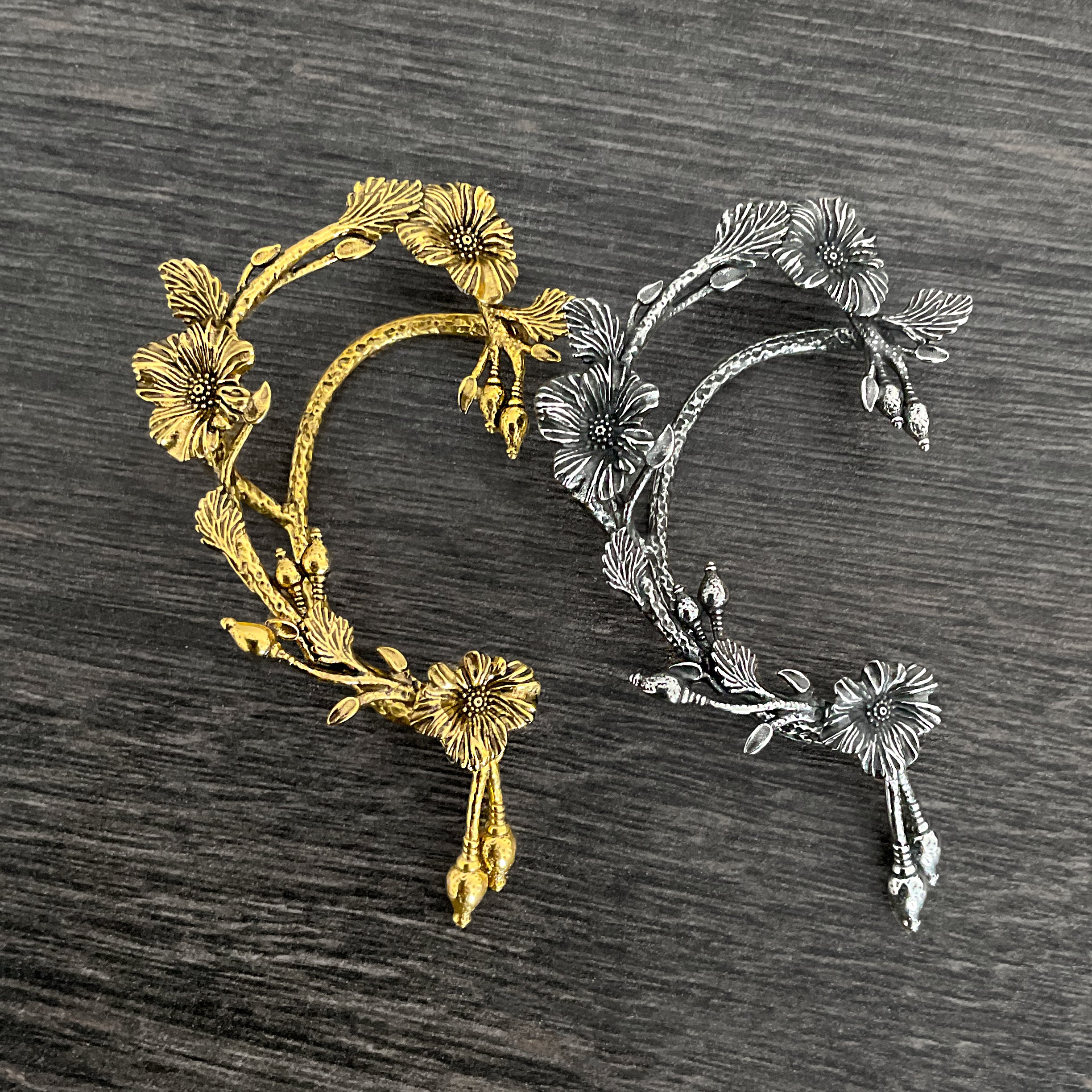 Flower ear cuff no piercing