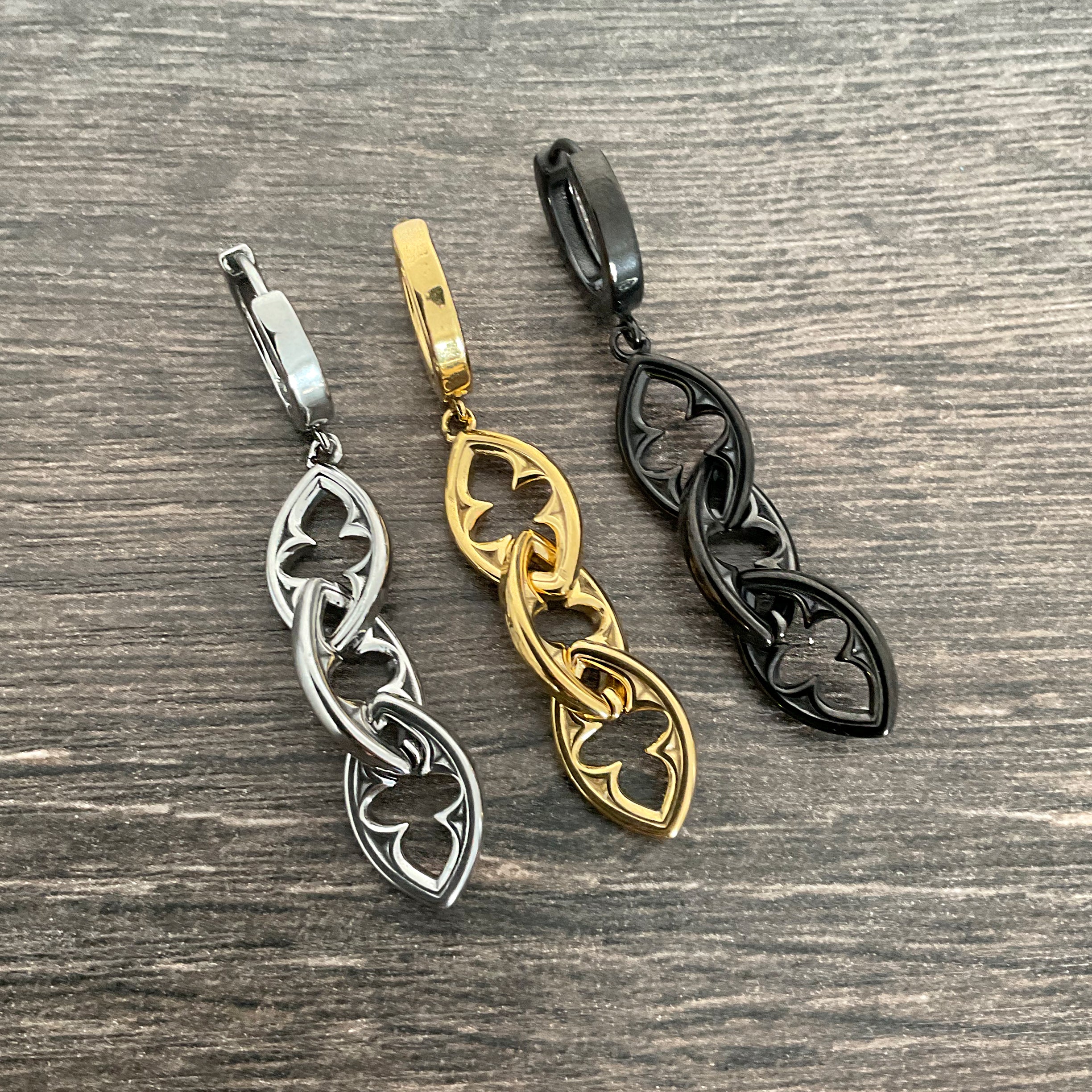 Gothic chain hoop earrings