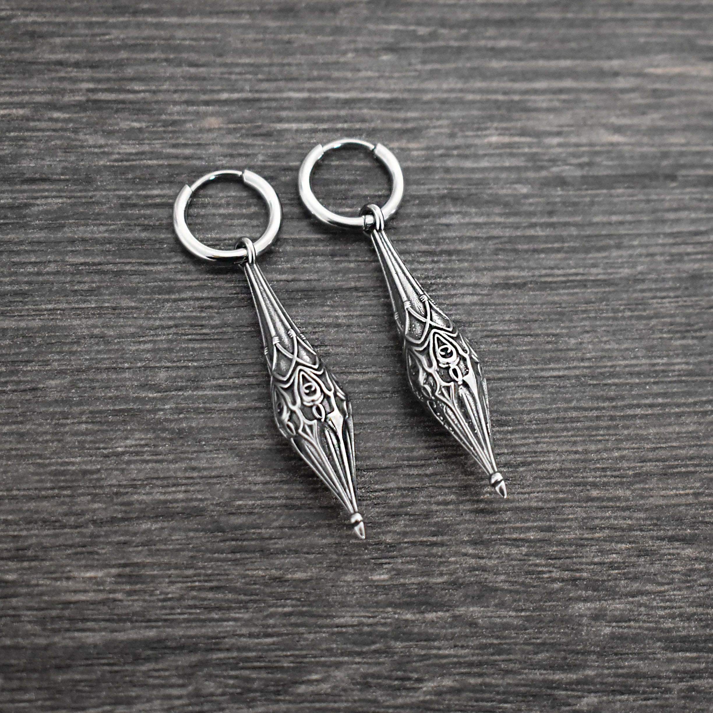 Gothic Pendulum Hoop Earrings