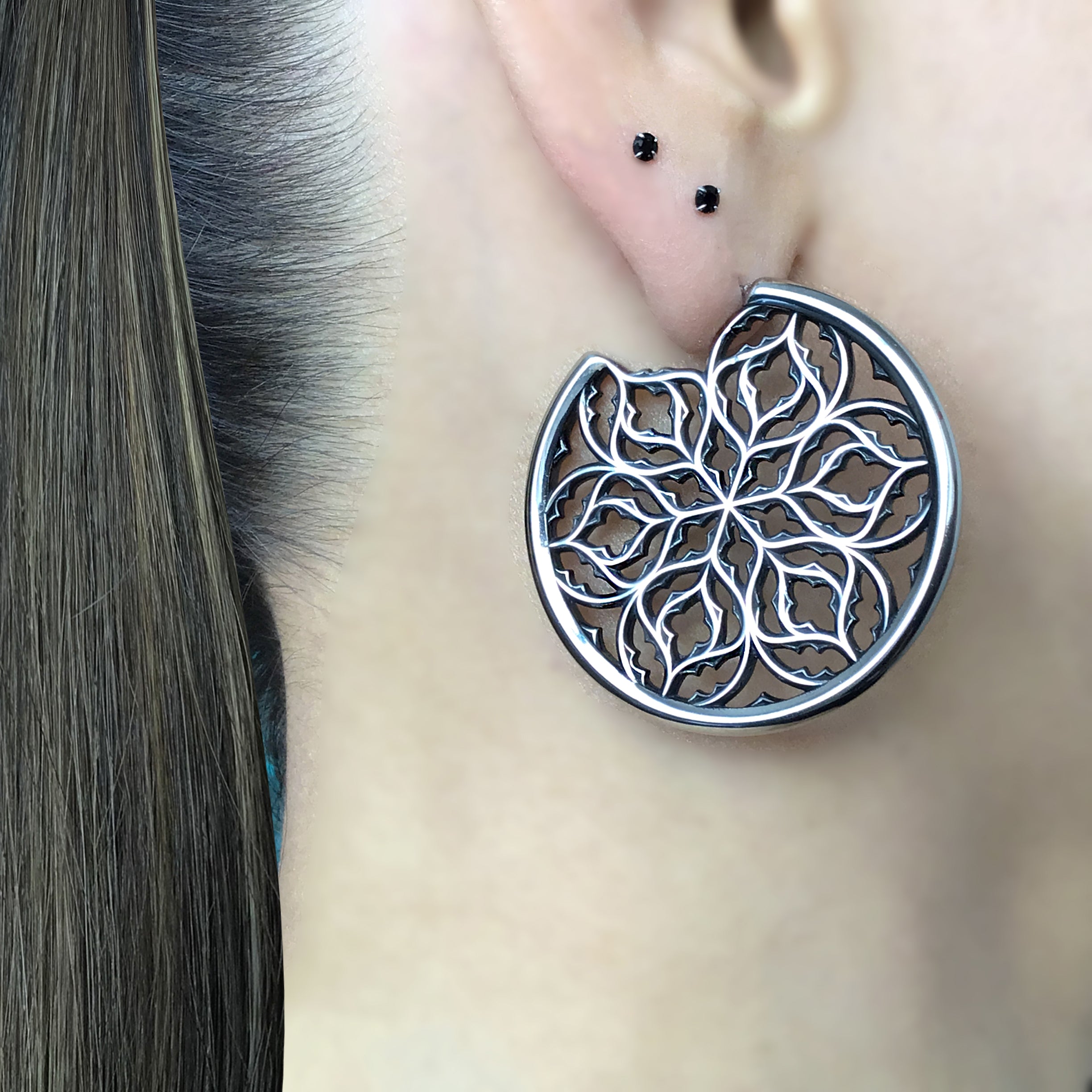 Gothic Bloom large hoop earrings