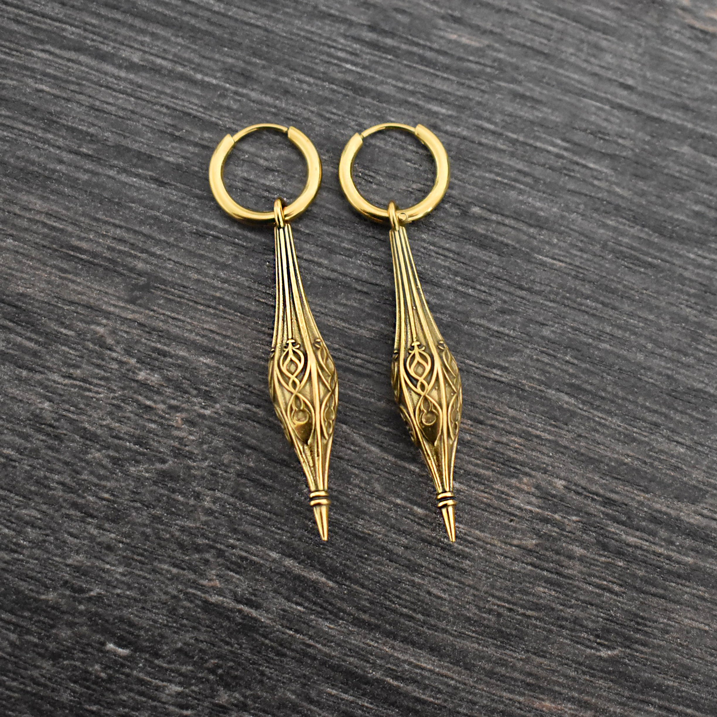 Gothic Cathedral spike hoop earrings