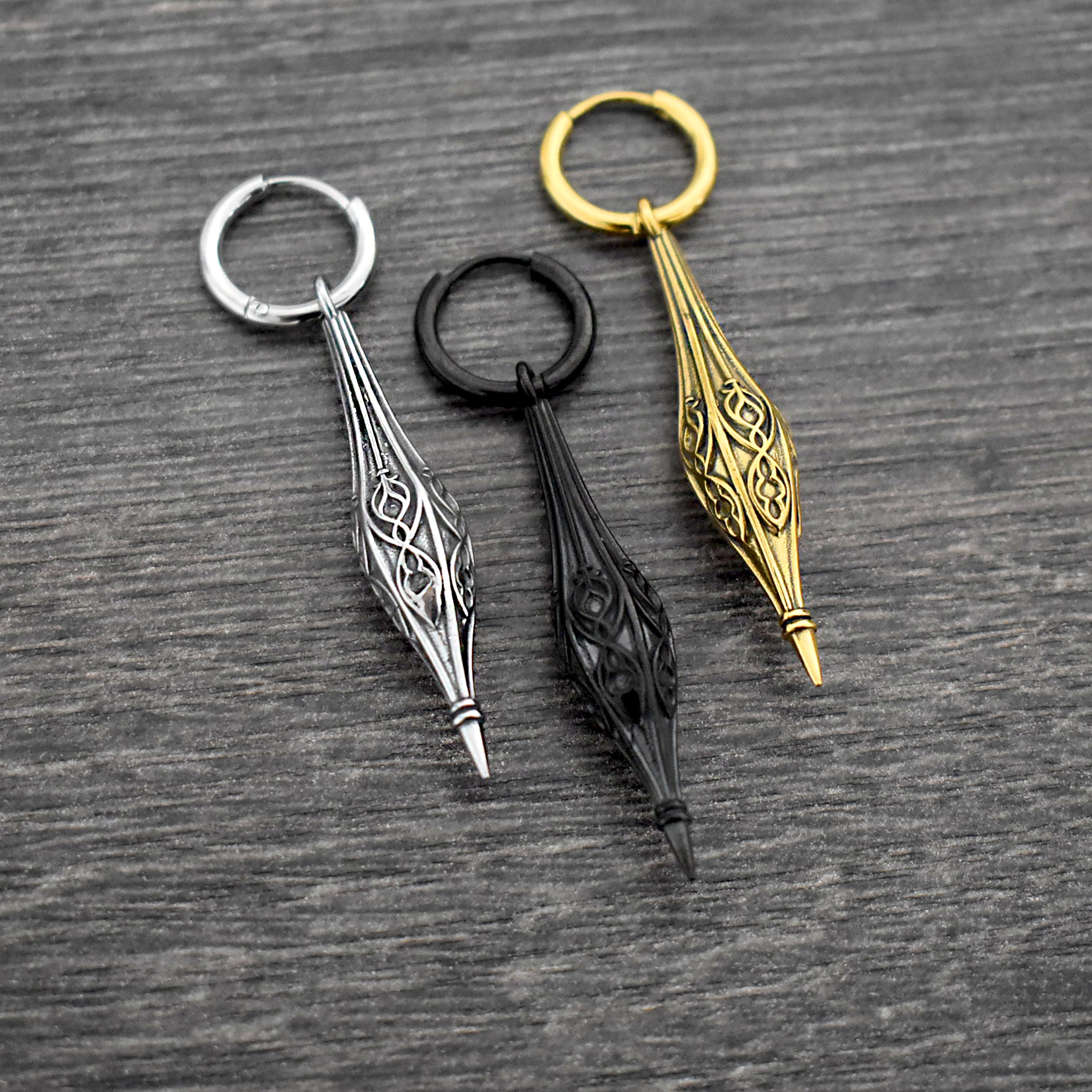 Gothic Cathedral spike hoop earrings