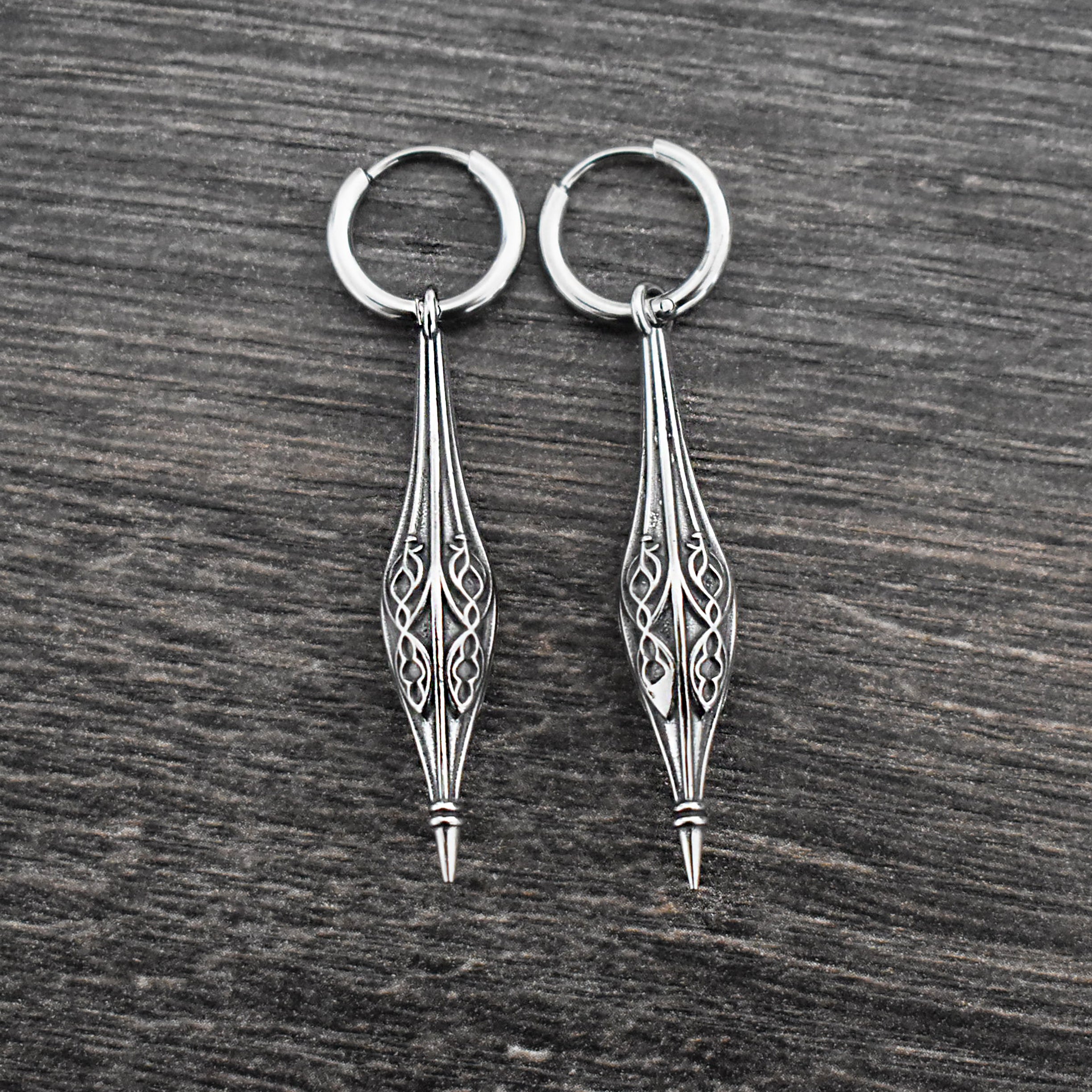 Gothic Cathedral spike hoop earrings
