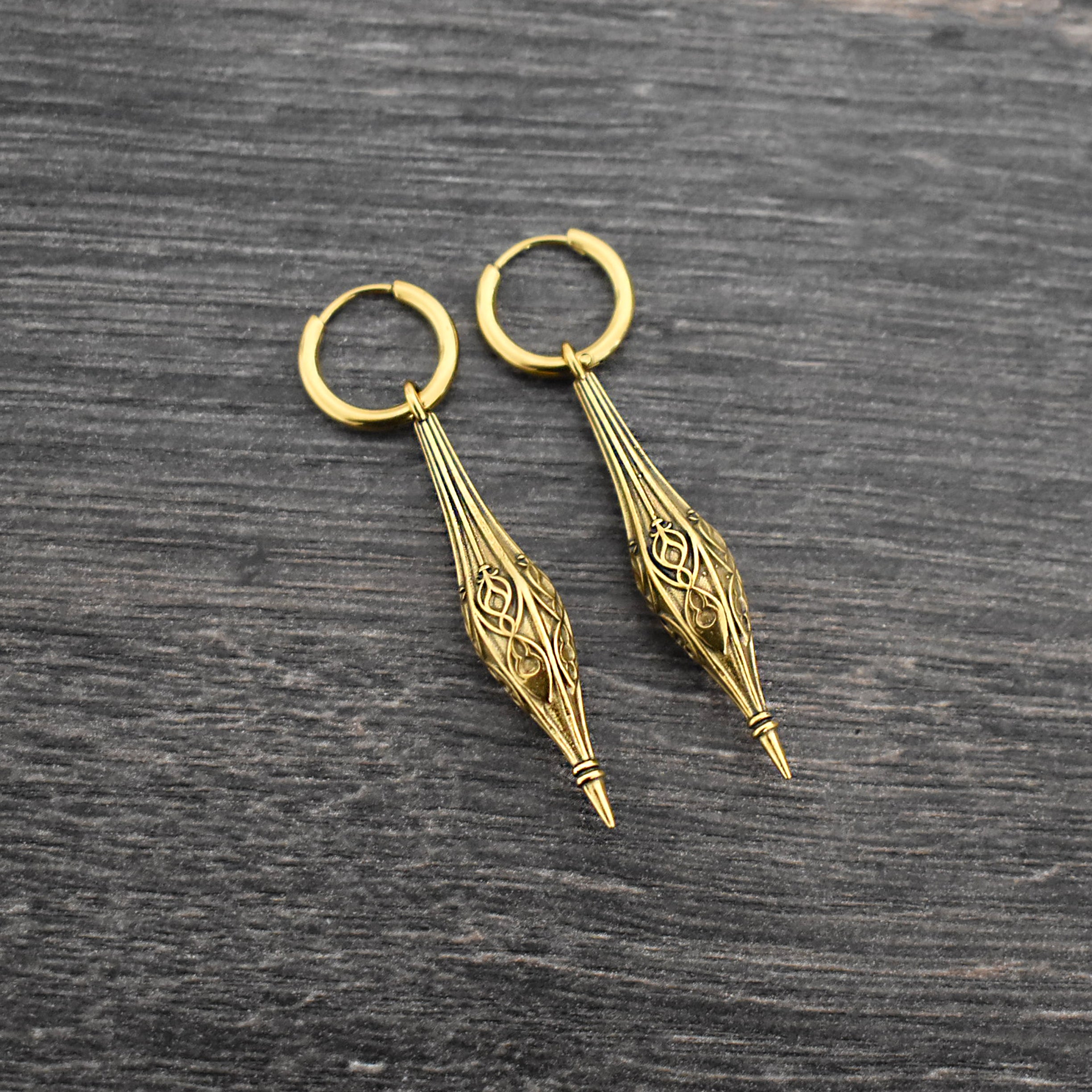 Gothic Cathedral spike hoop earrings