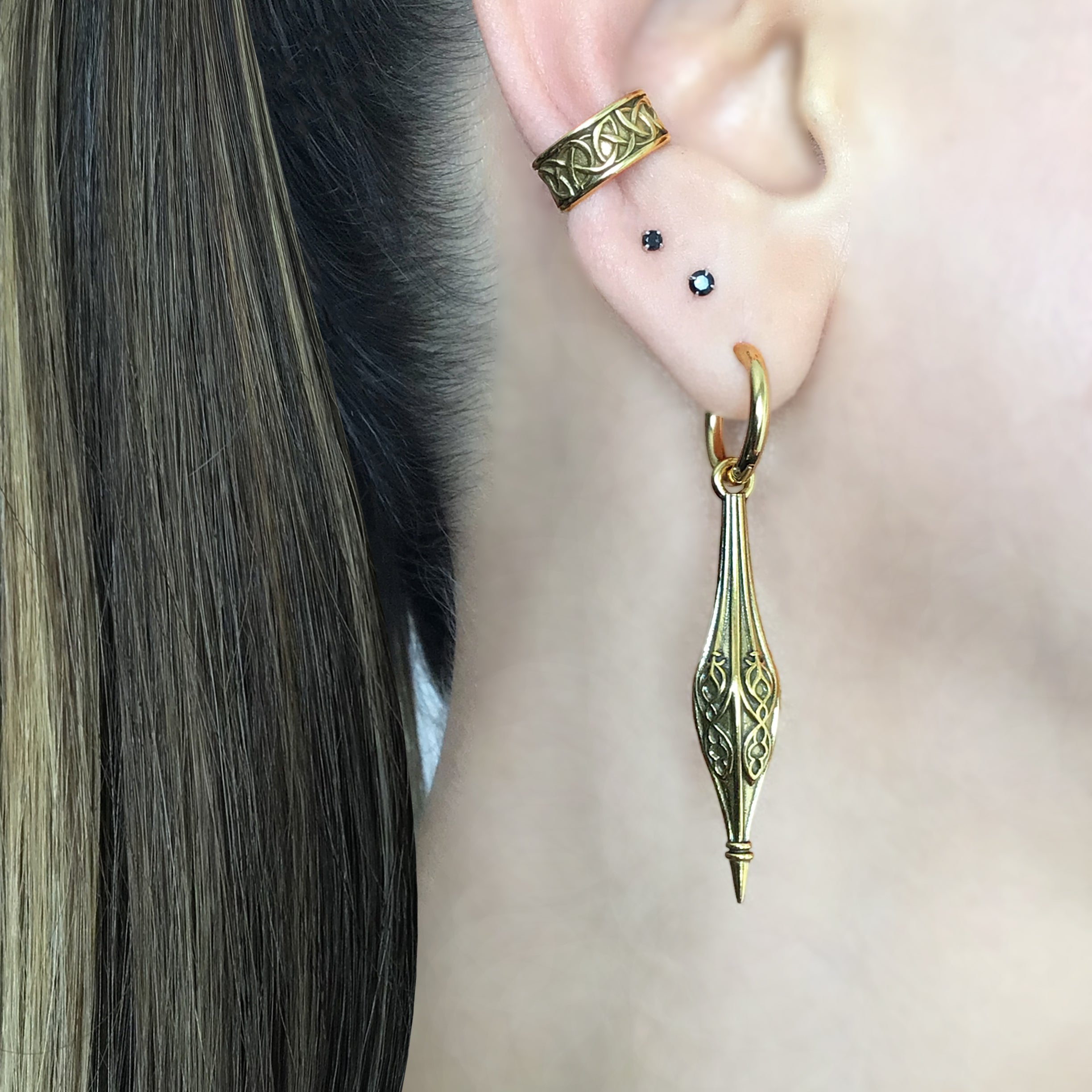Gothic Cathedral spike hoop earrings