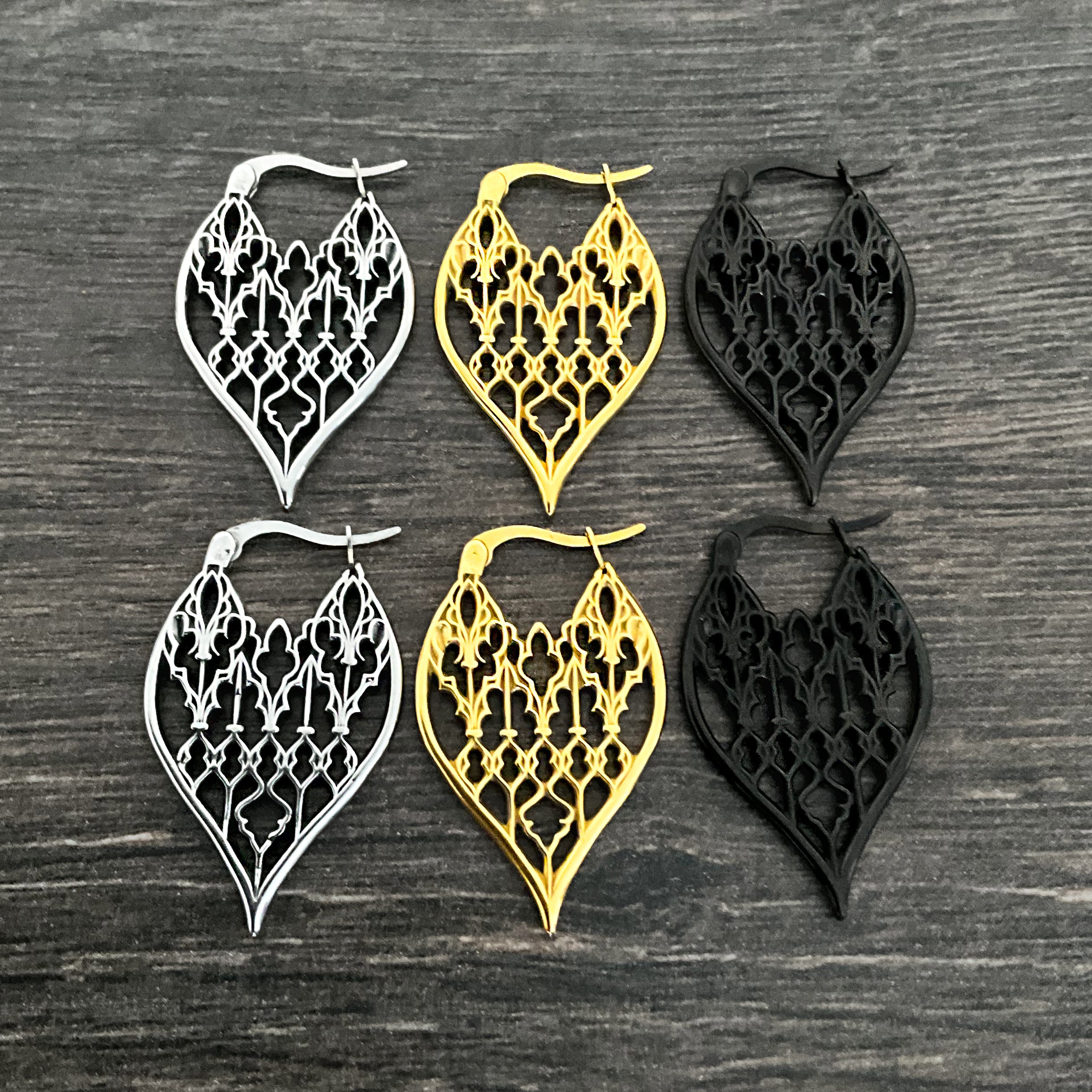 Gothic Cathedral hoop earrings