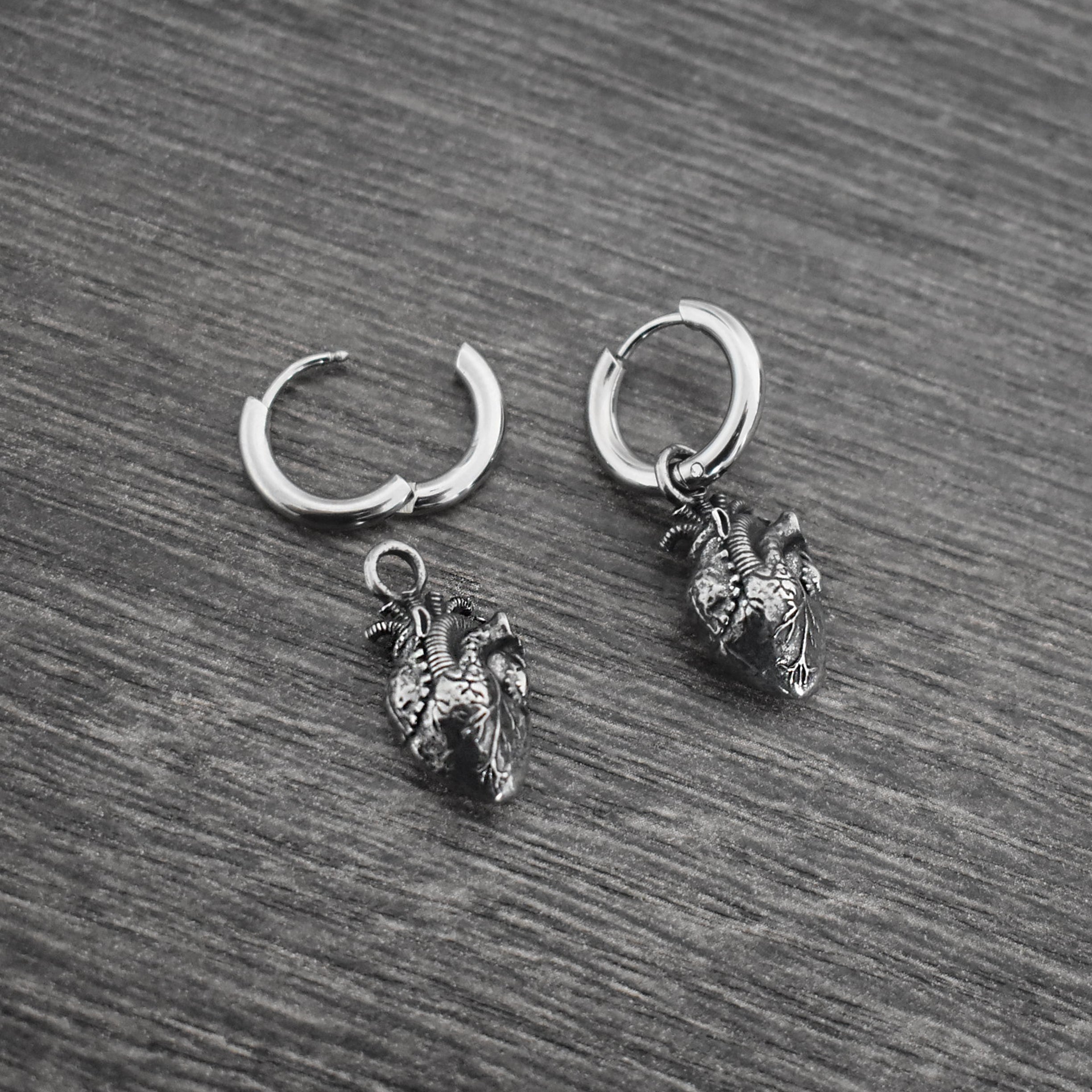 Anatomical Heart Hoop Earrings