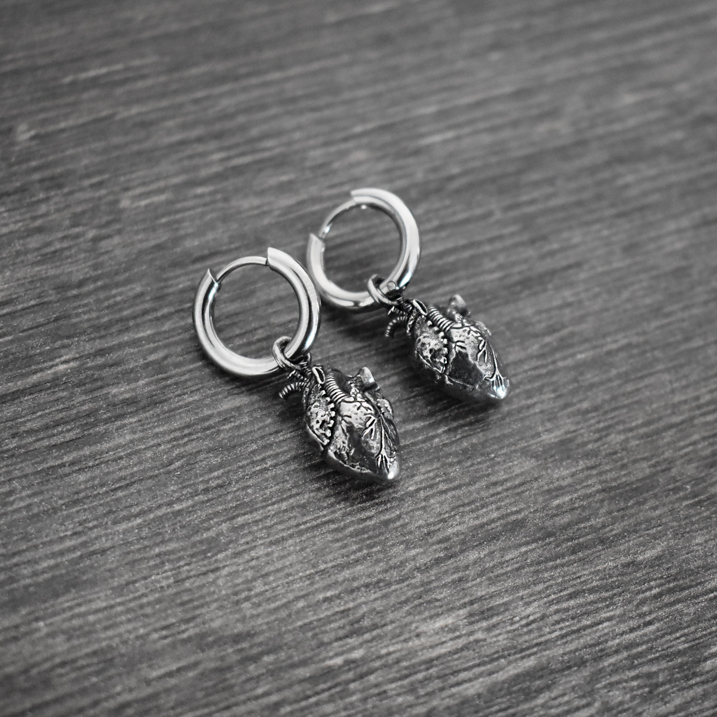 Anatomical Heart Hoop Earrings
