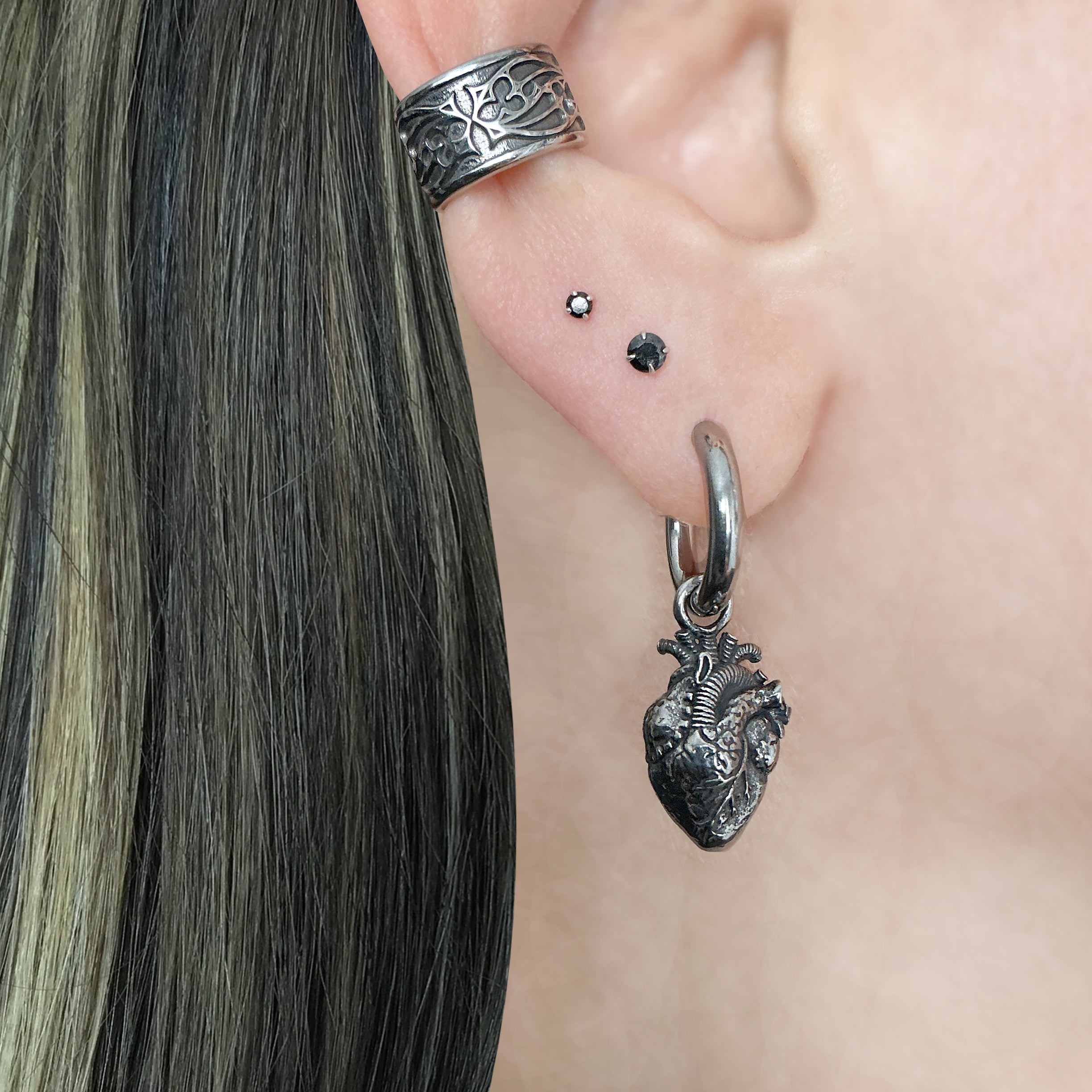 Anatomical Heart Hoop Earrings