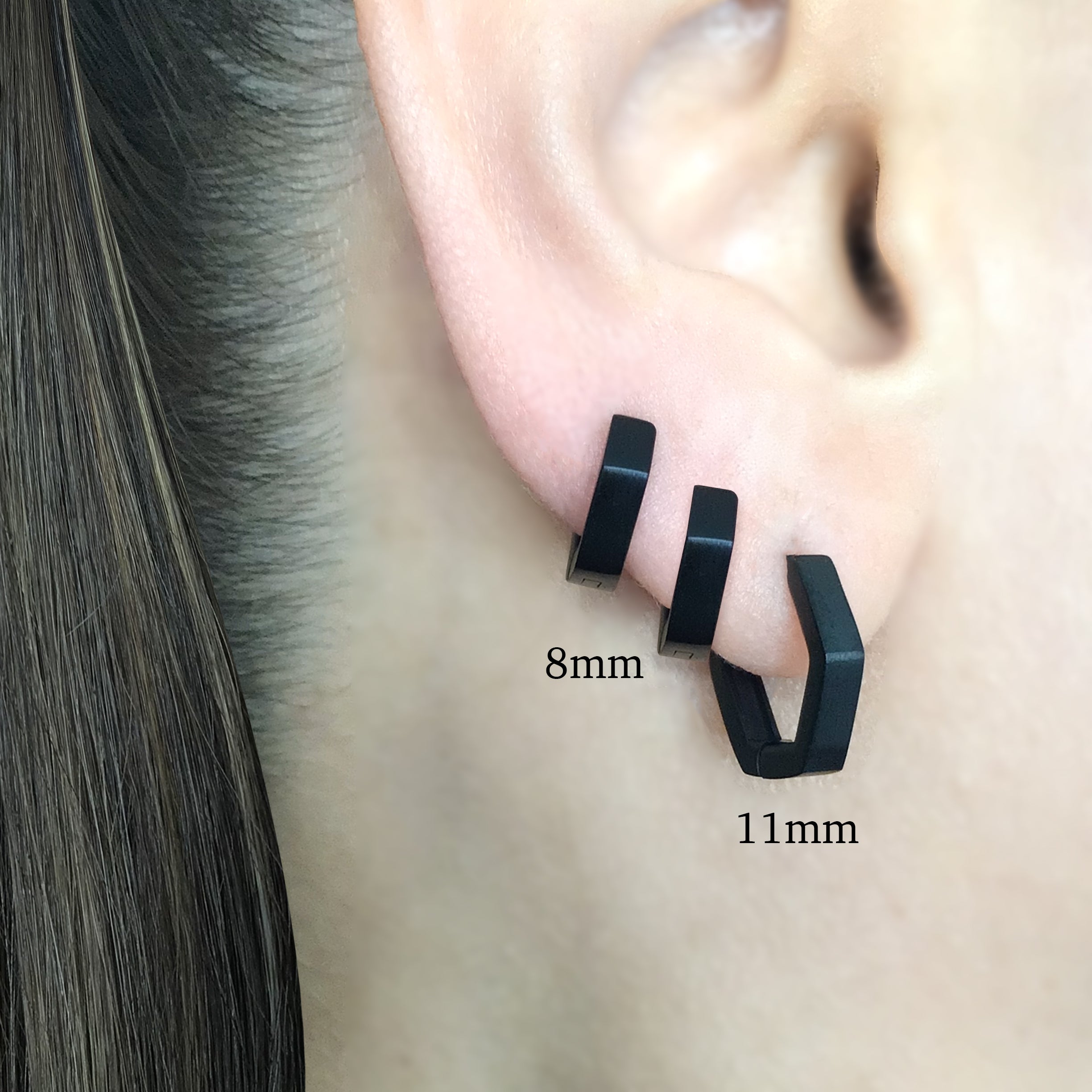 Hexagon hoop earrings