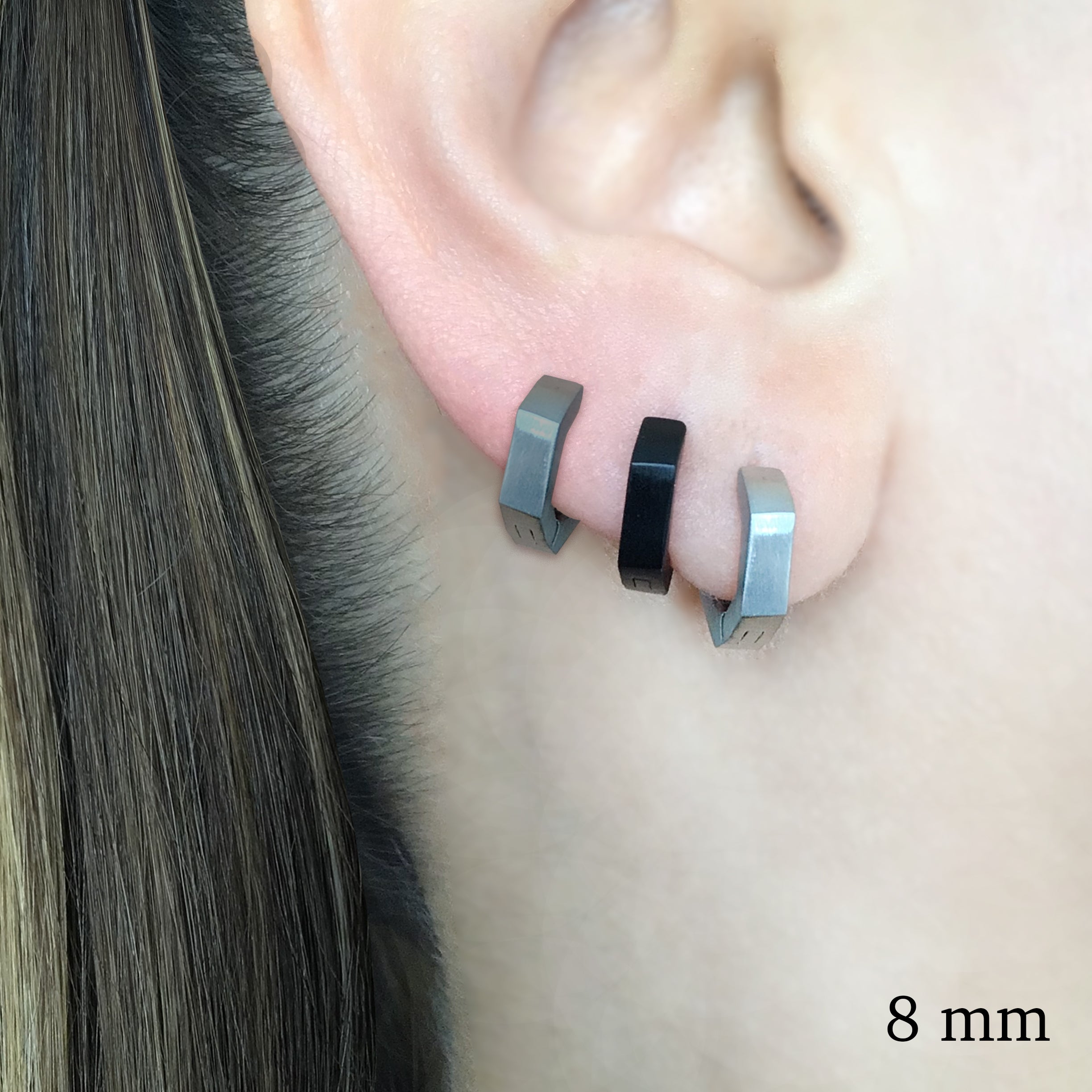 Hexagon hoop earrings