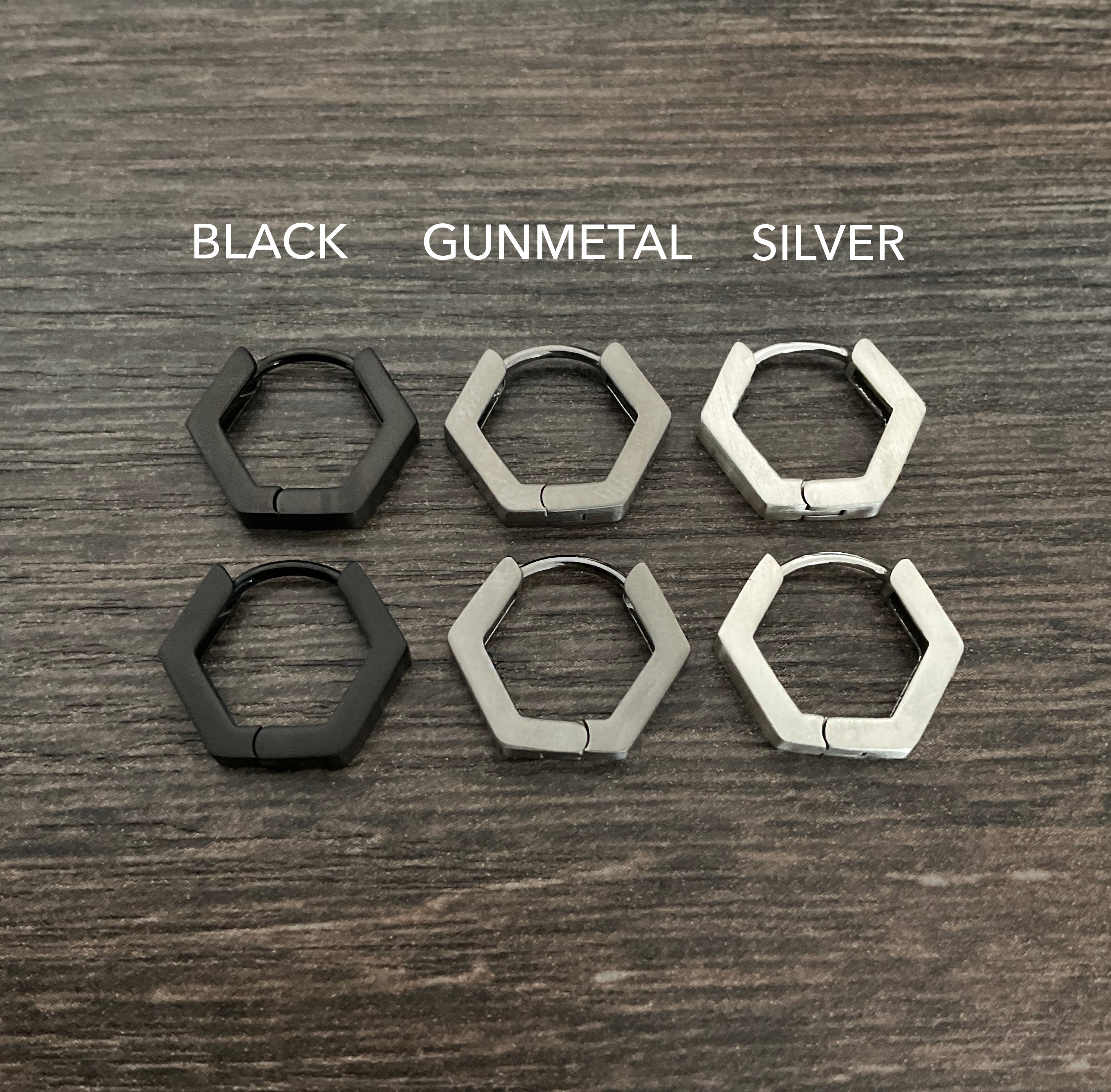 Hexagon hoop earrings