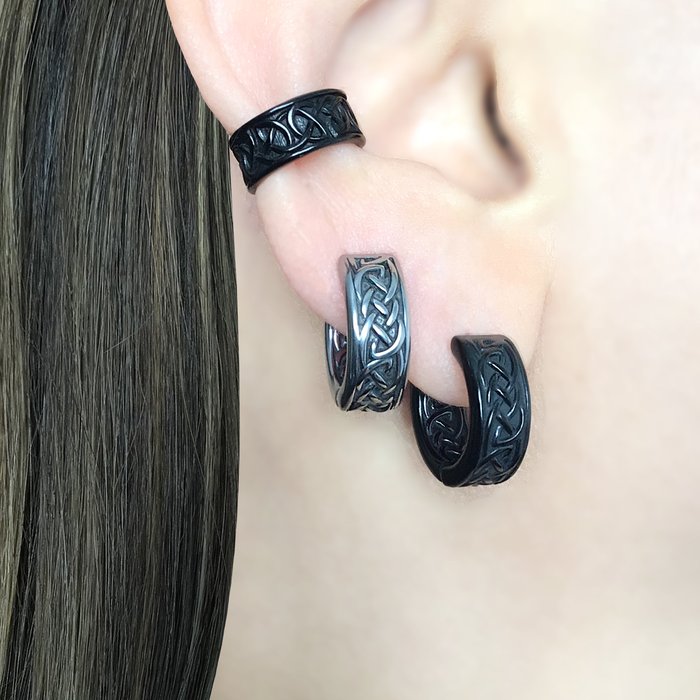 Celtic braid hoop earrings