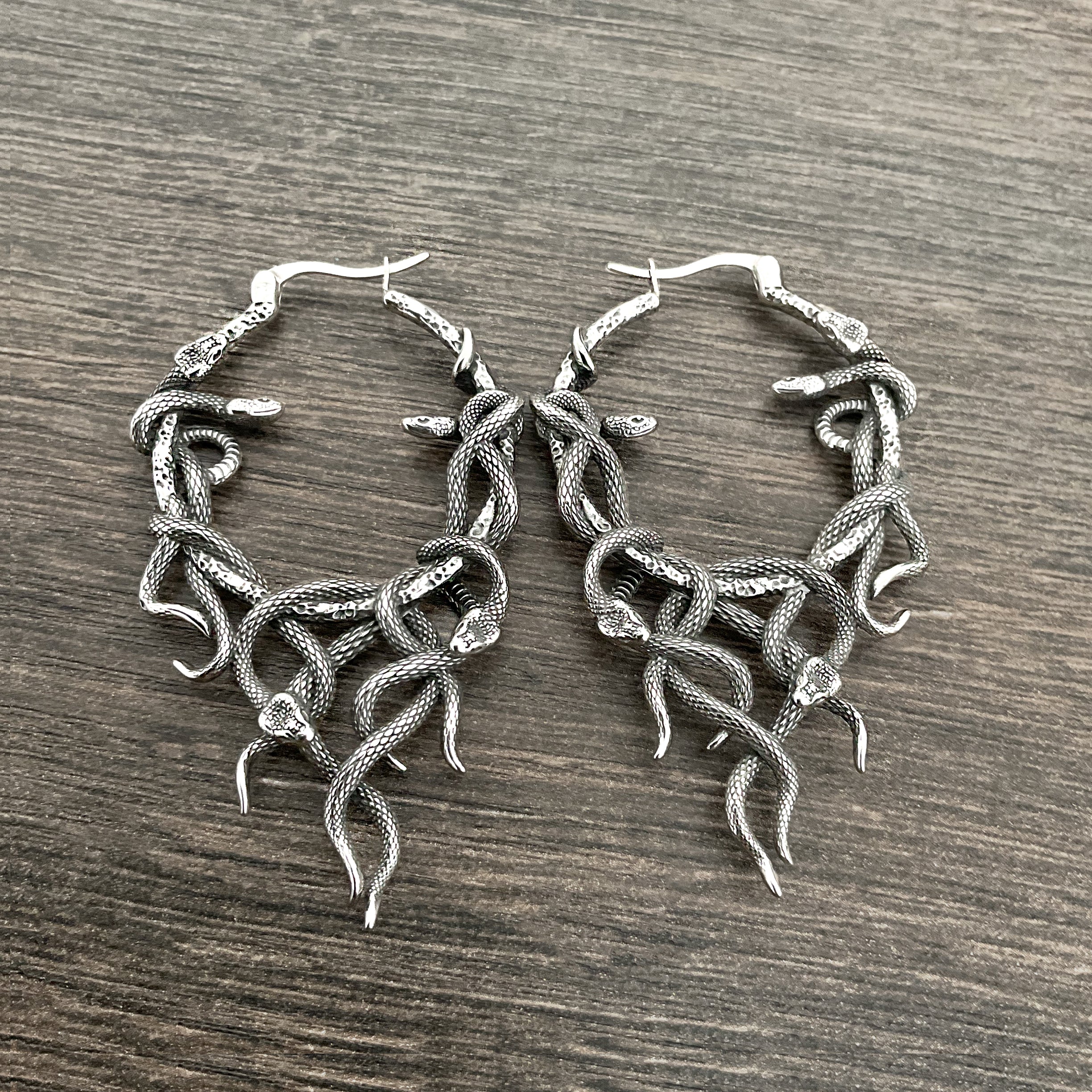 Aura Large Snake hoop earrings