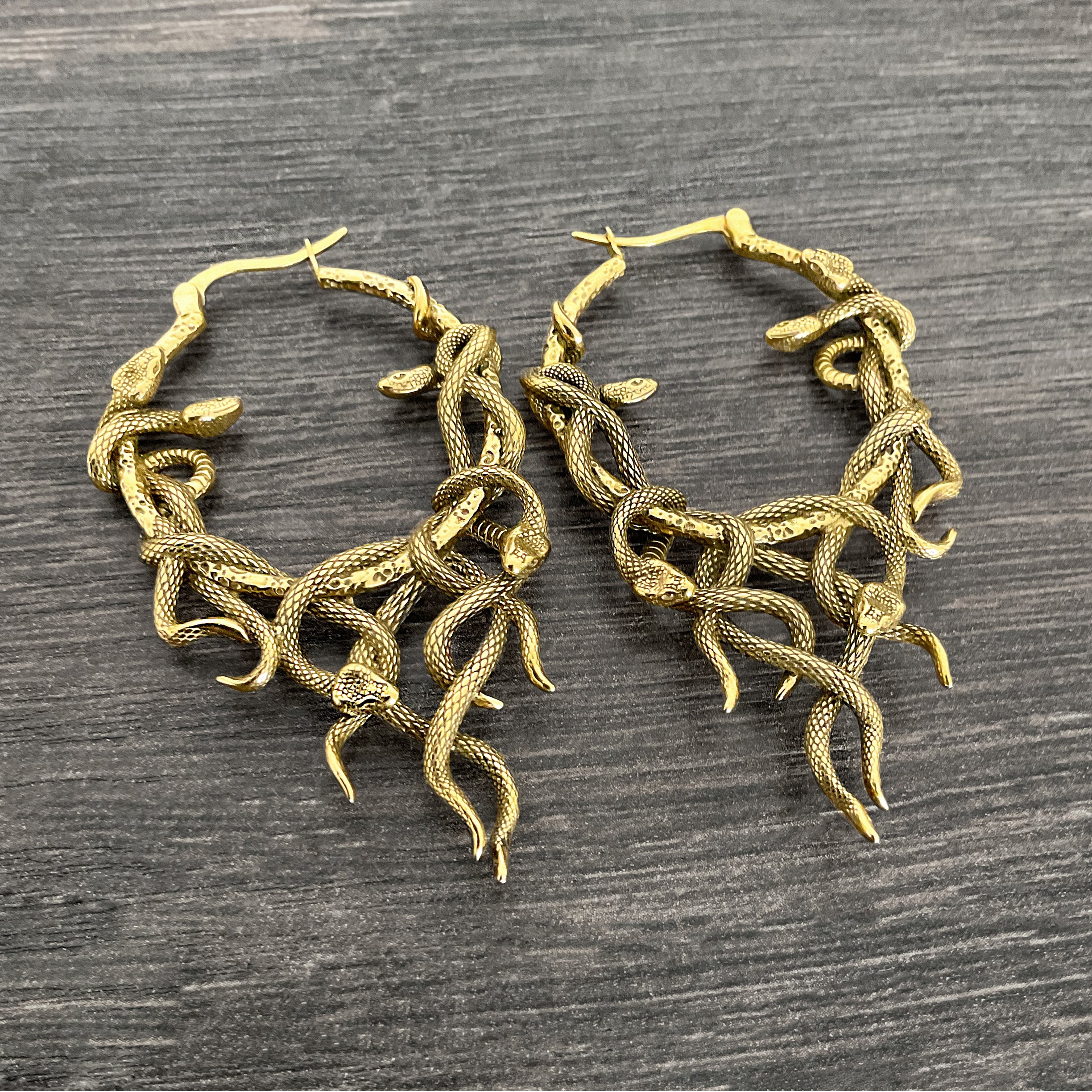 Aura Large Snake hoop earrings