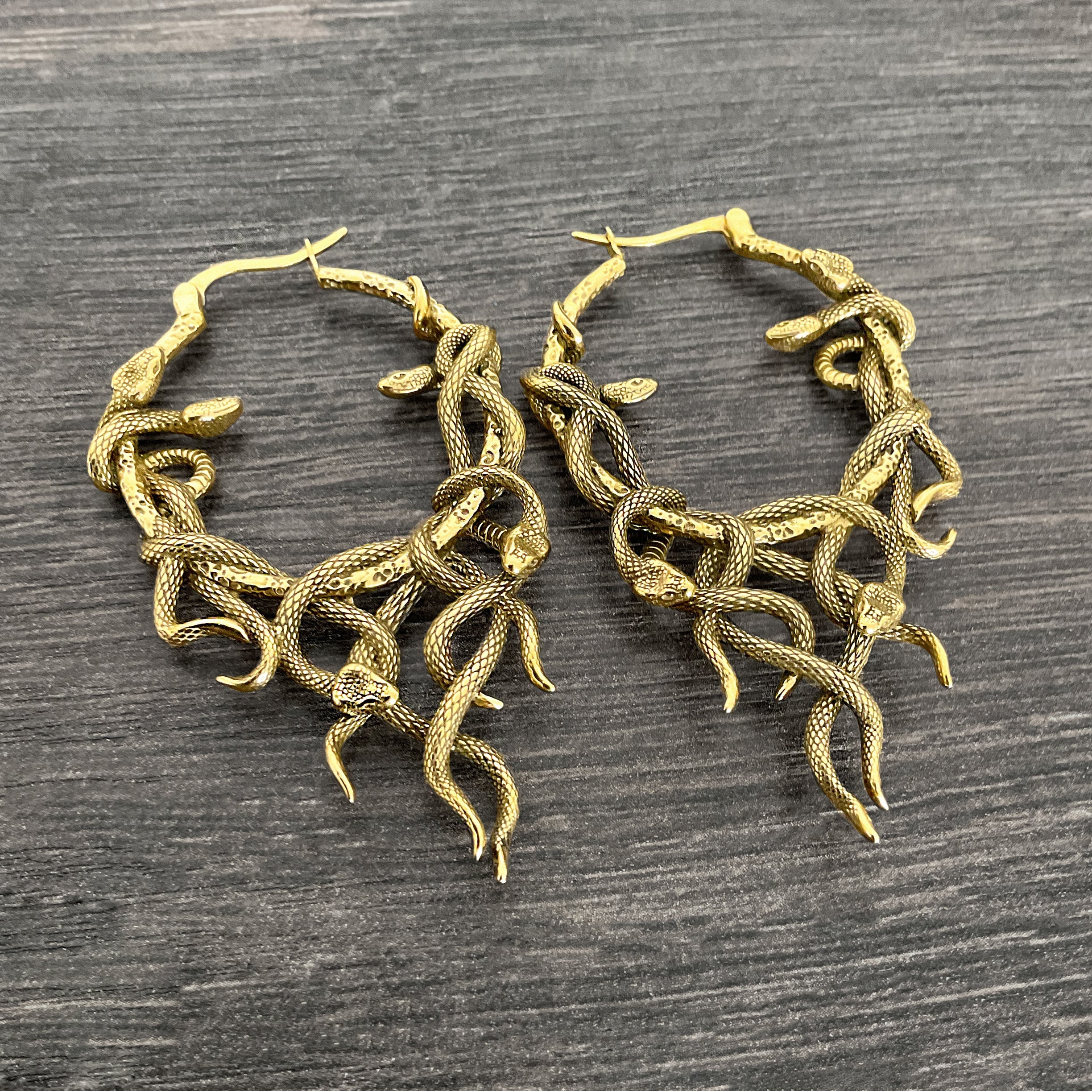 Aura Large Snake hoop earrings