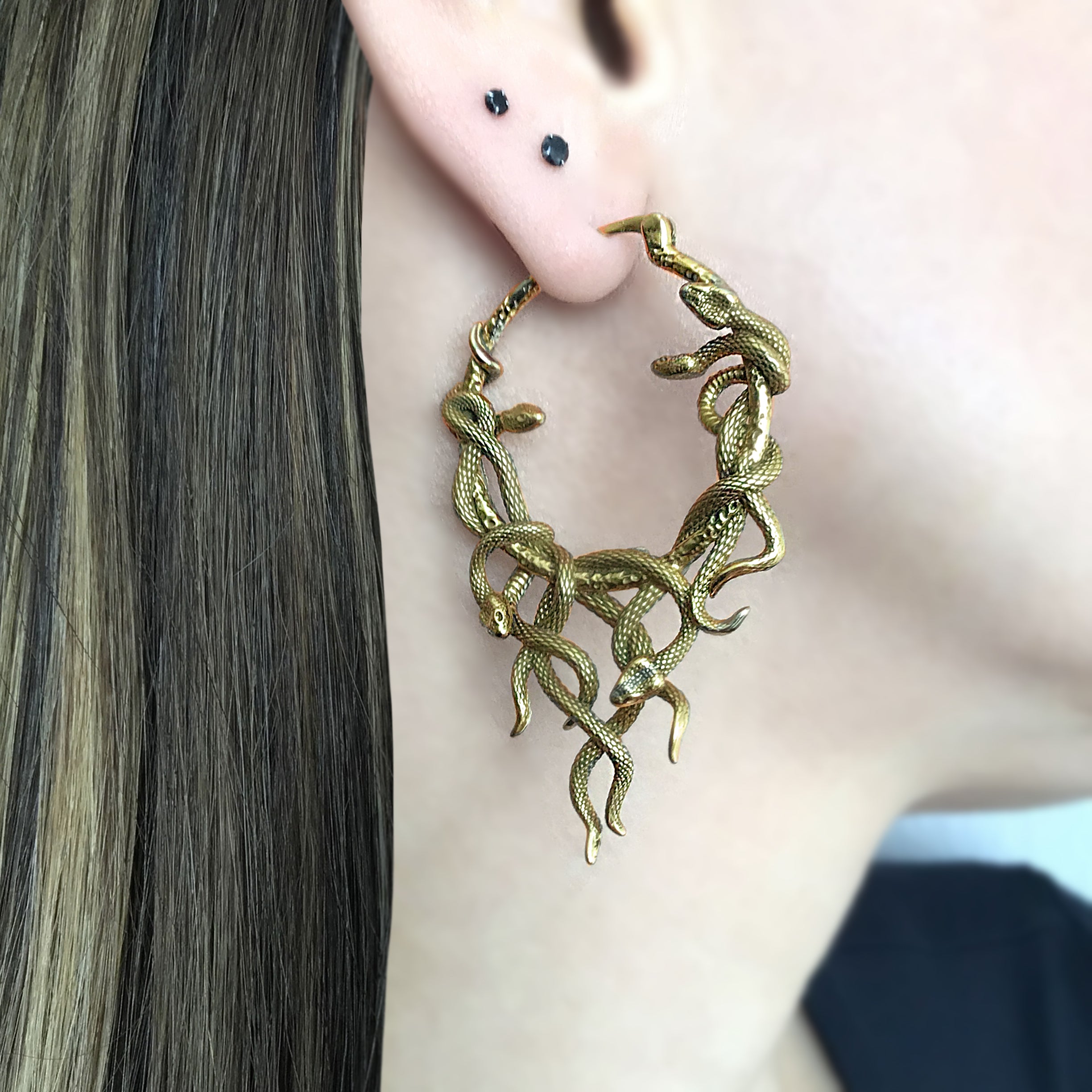 Aura Large Snake hoop earrings