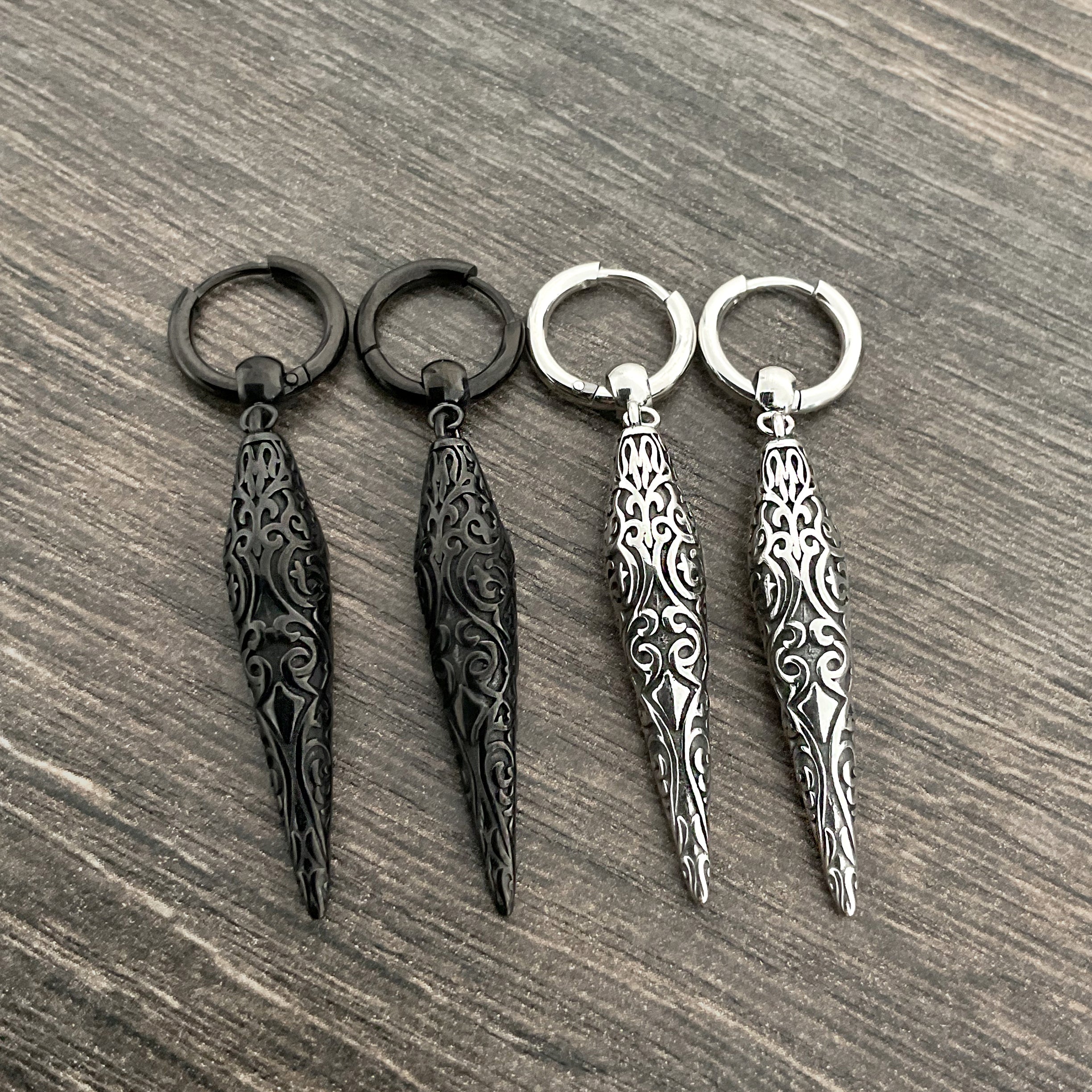 Tribal Spike hoop earrings