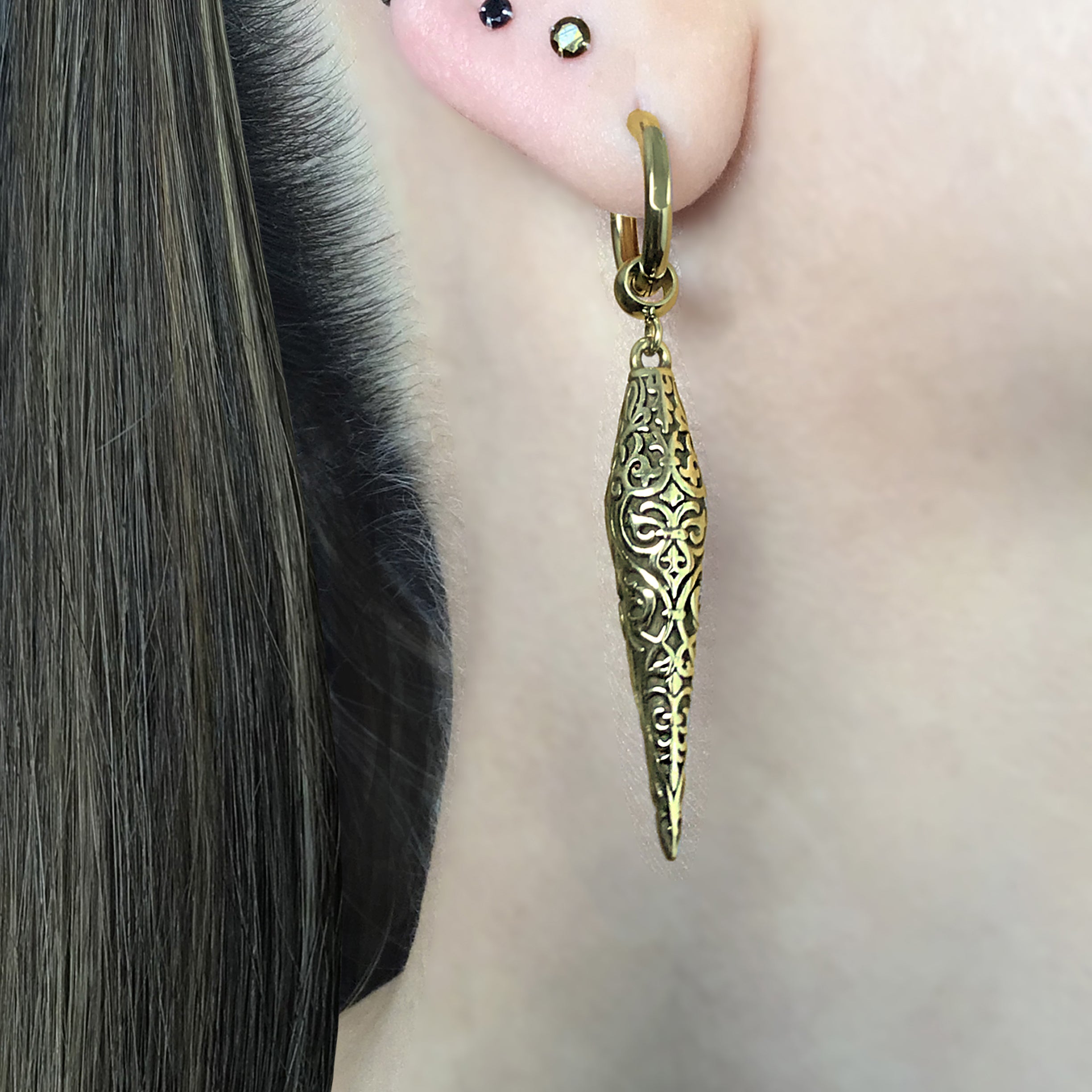 Tribal Spike hoop earrings