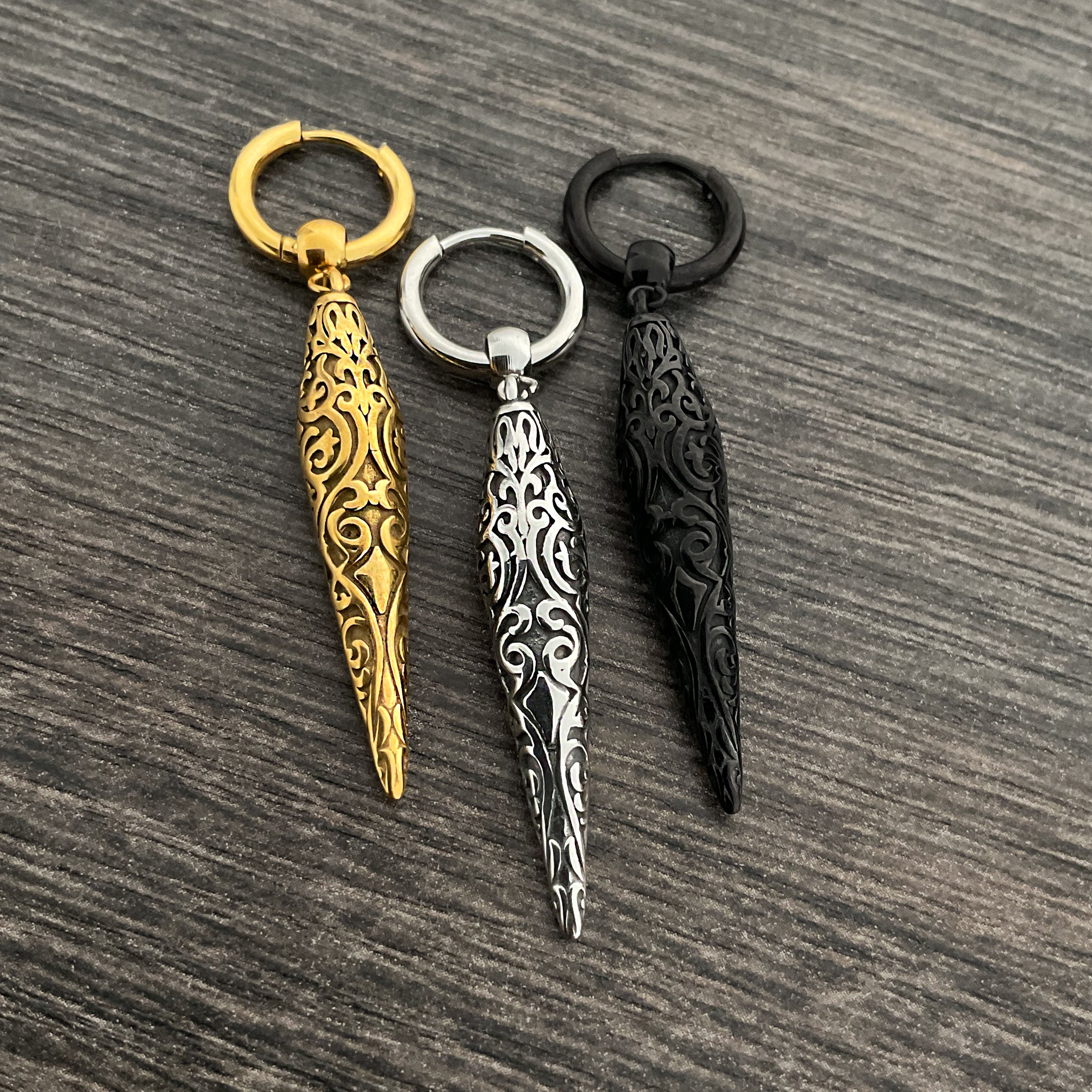 Tribal Spike hoop earrings
