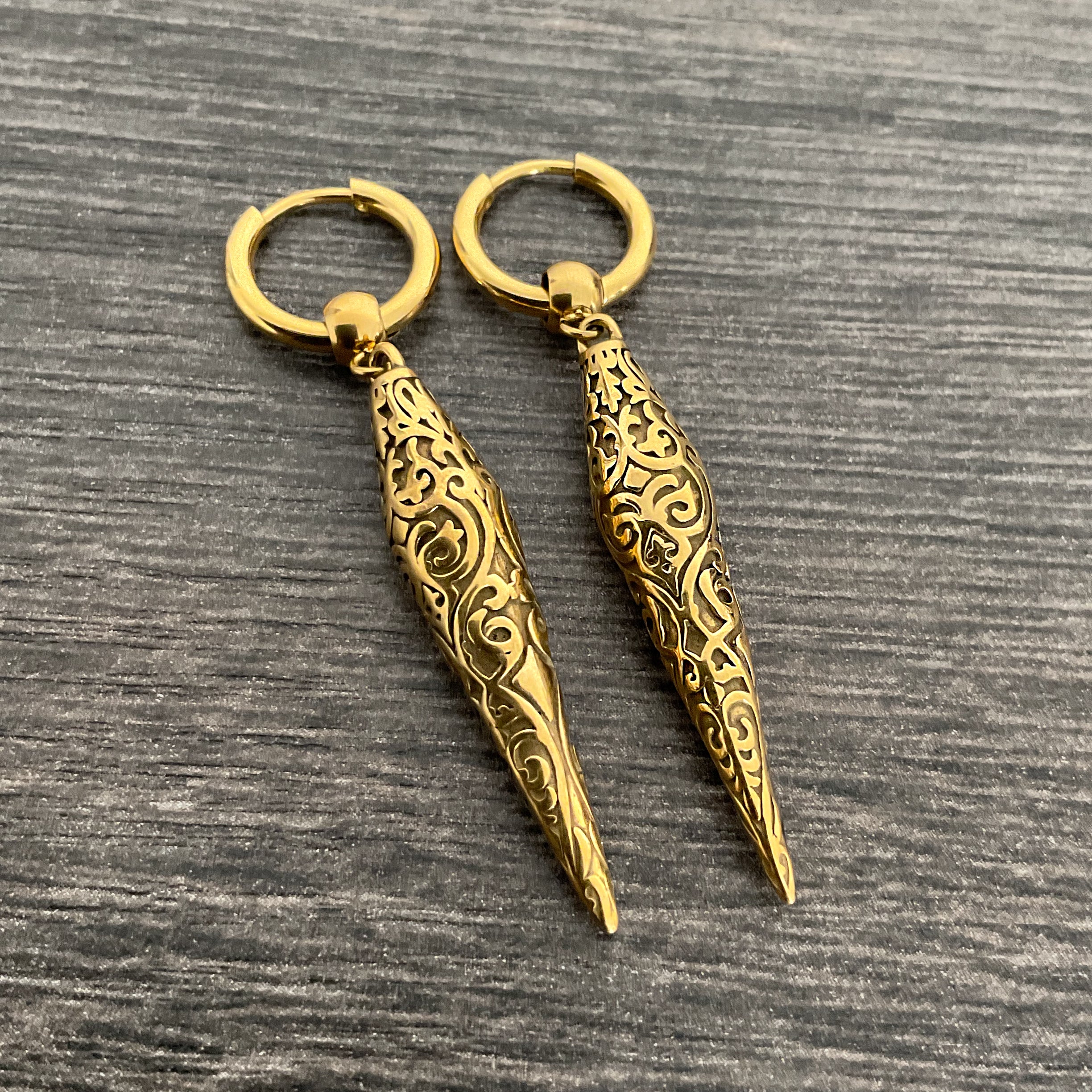 Tribal Spike hoop earrings