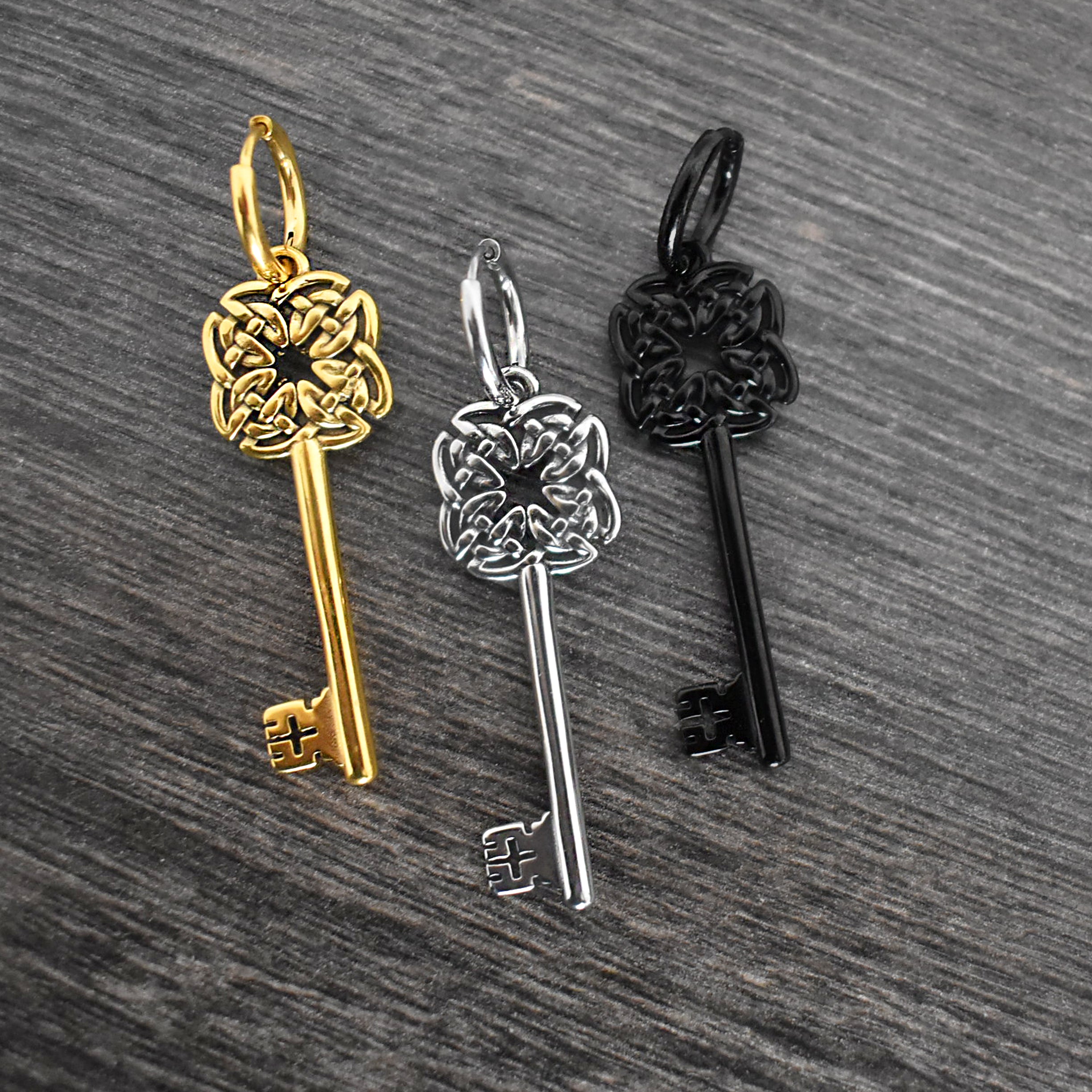 Celtic Key hoop earrings