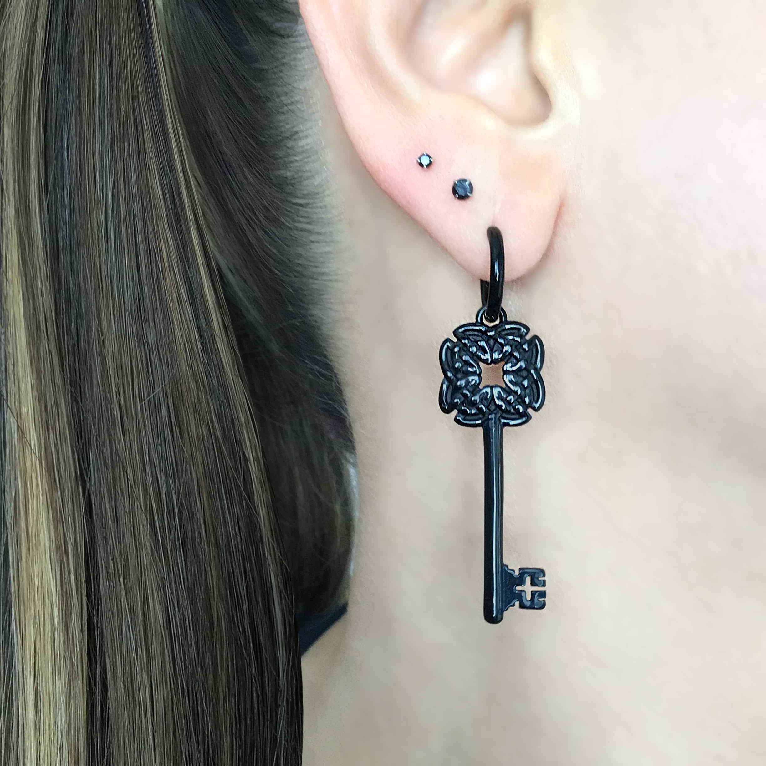 Celtic Key hoop earrings