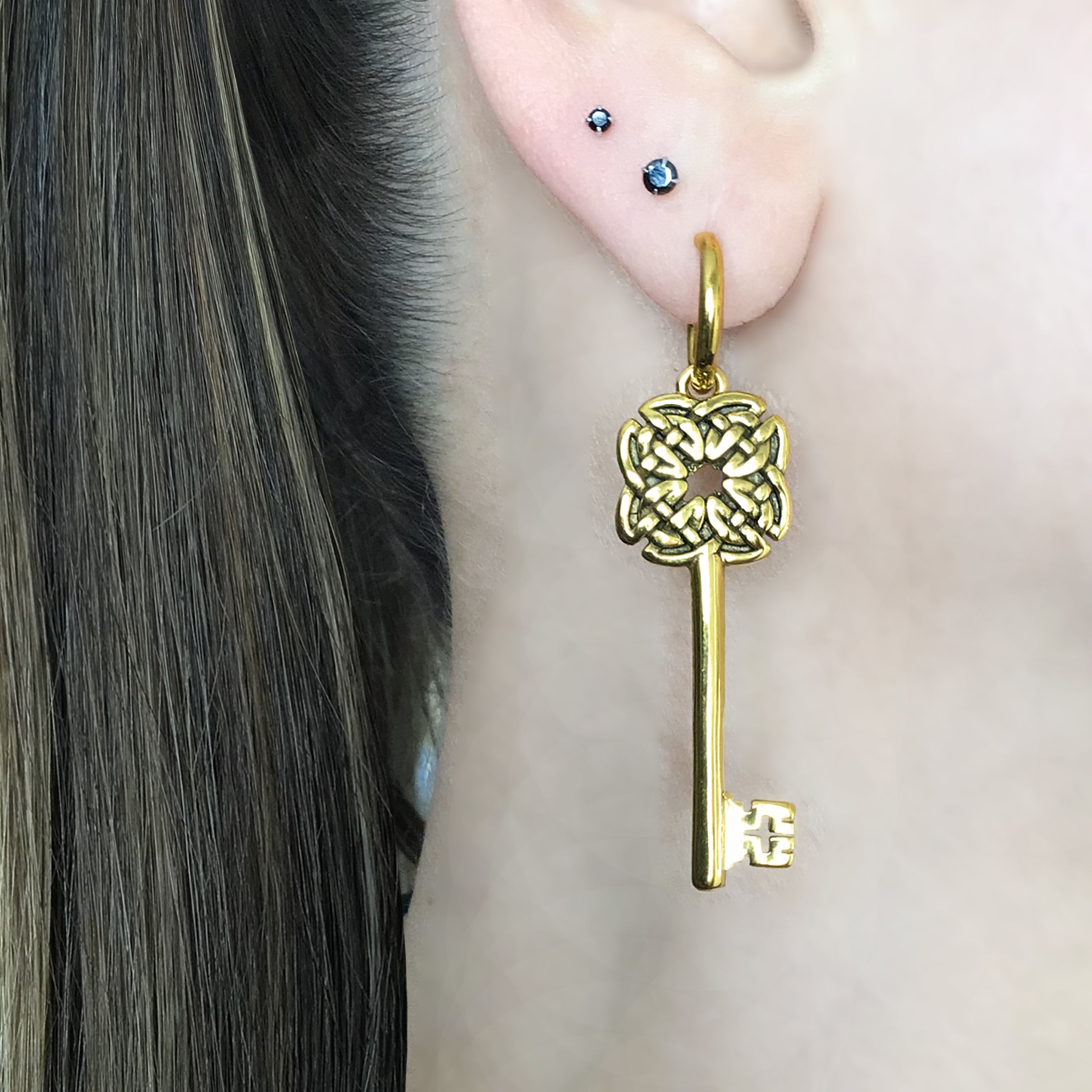 Celtic Key hoop earrings