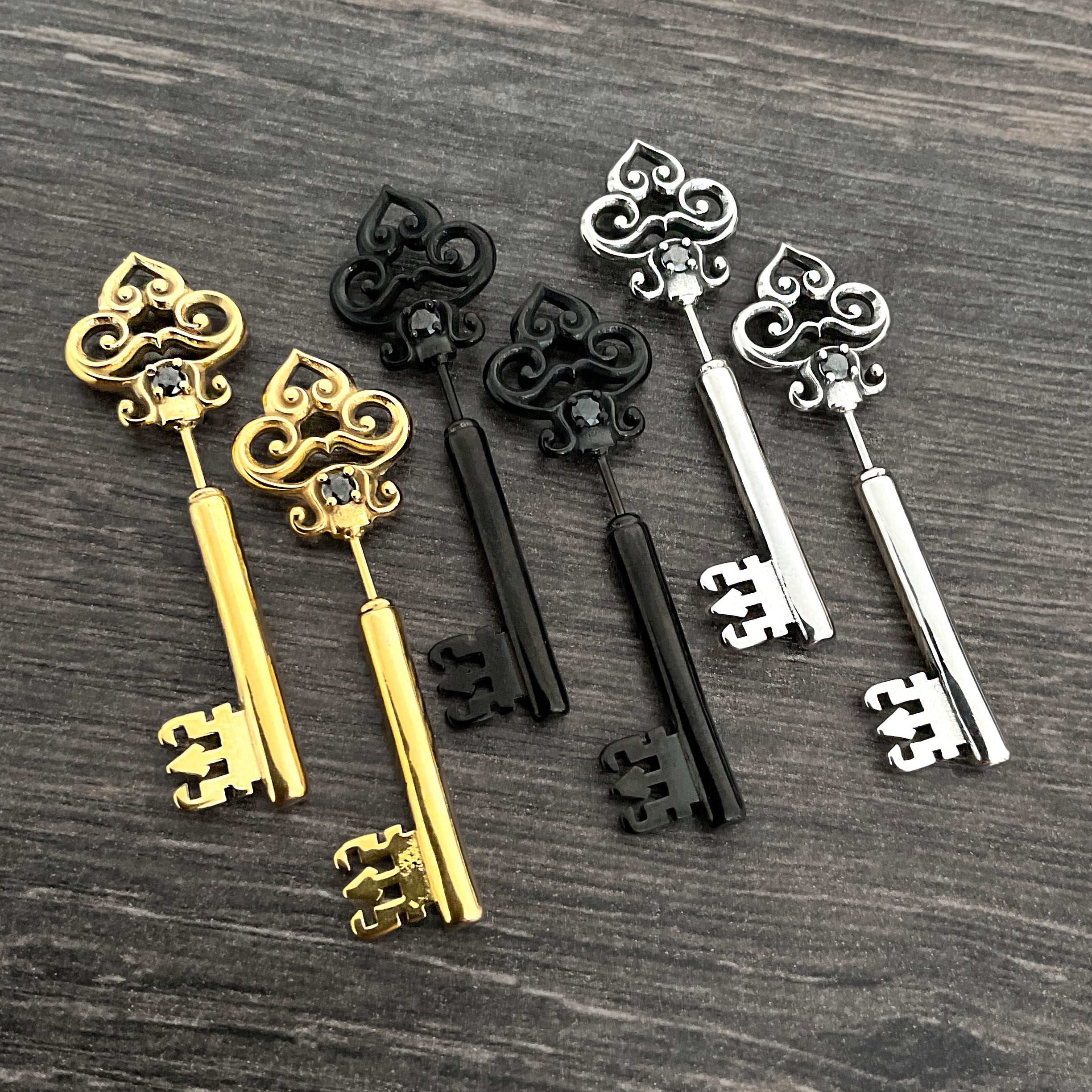 Gothic Key earrings