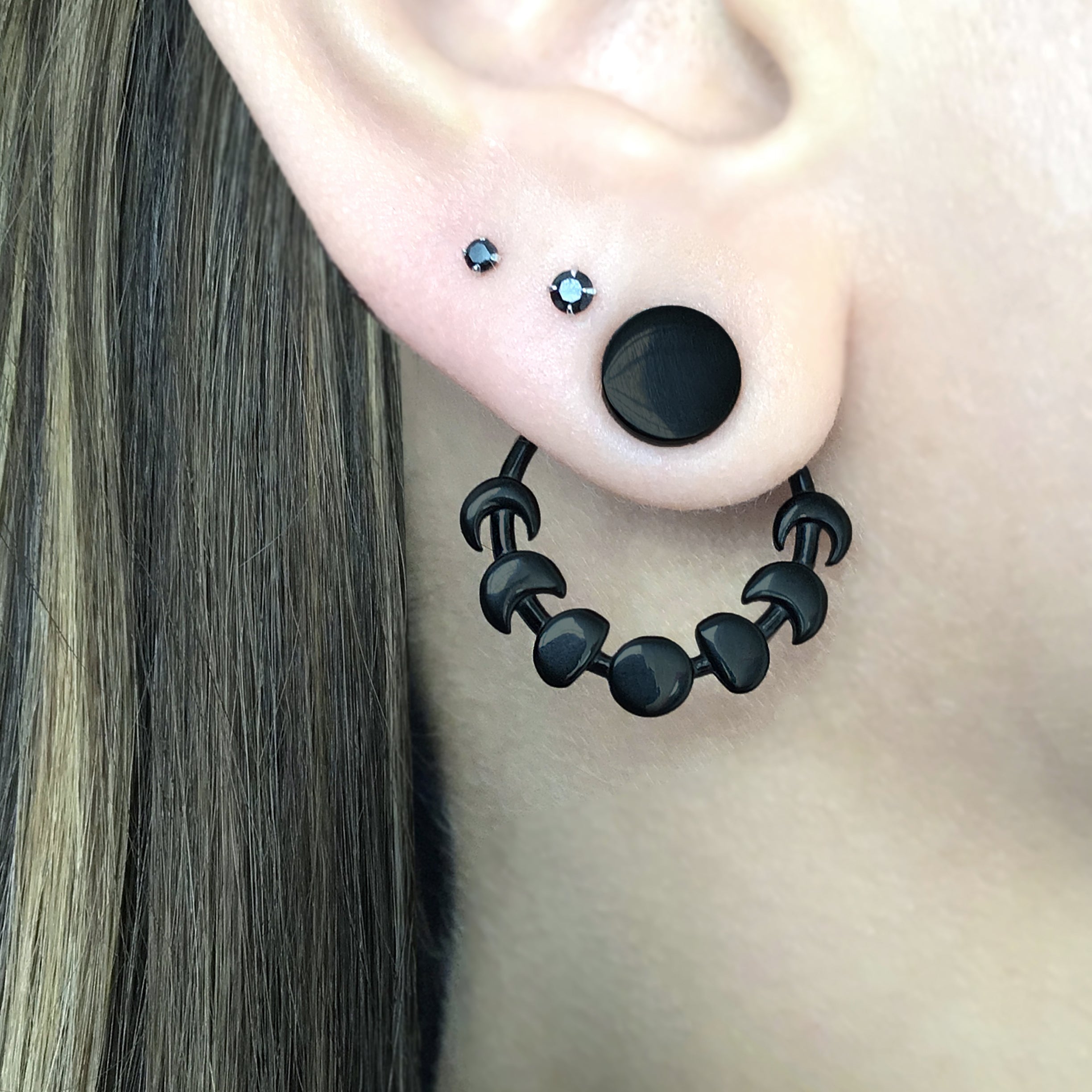 Moon phase ear jacket