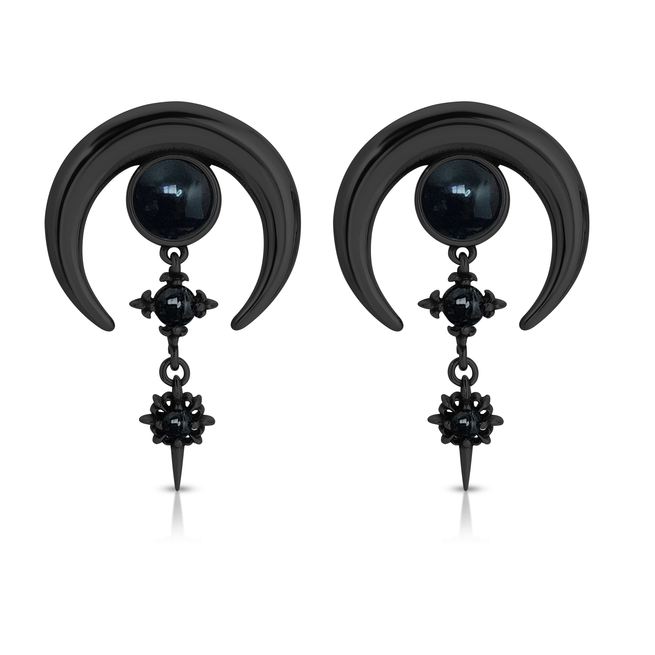 Black Moon with Stars earrings