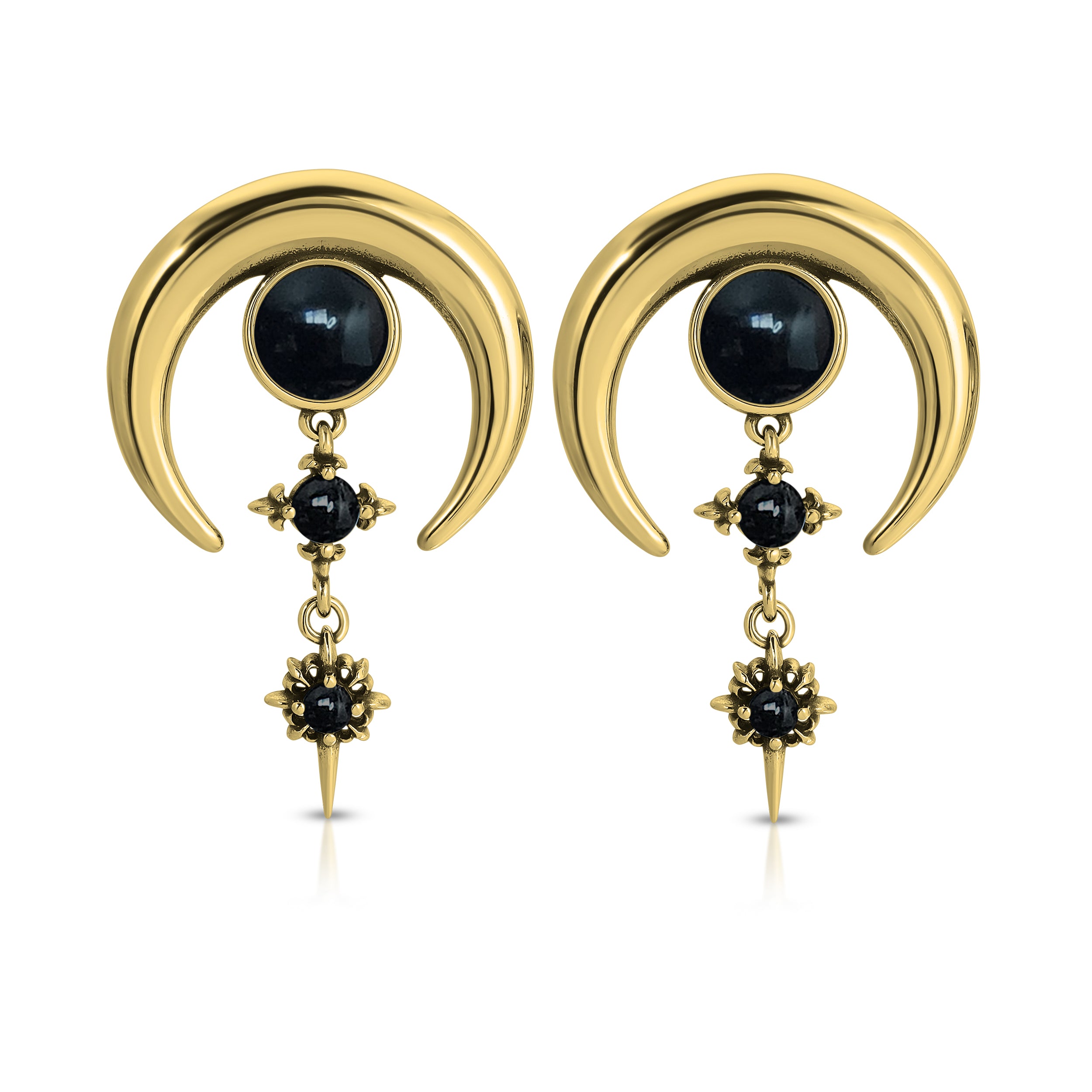 Black Moon with Stars earrings