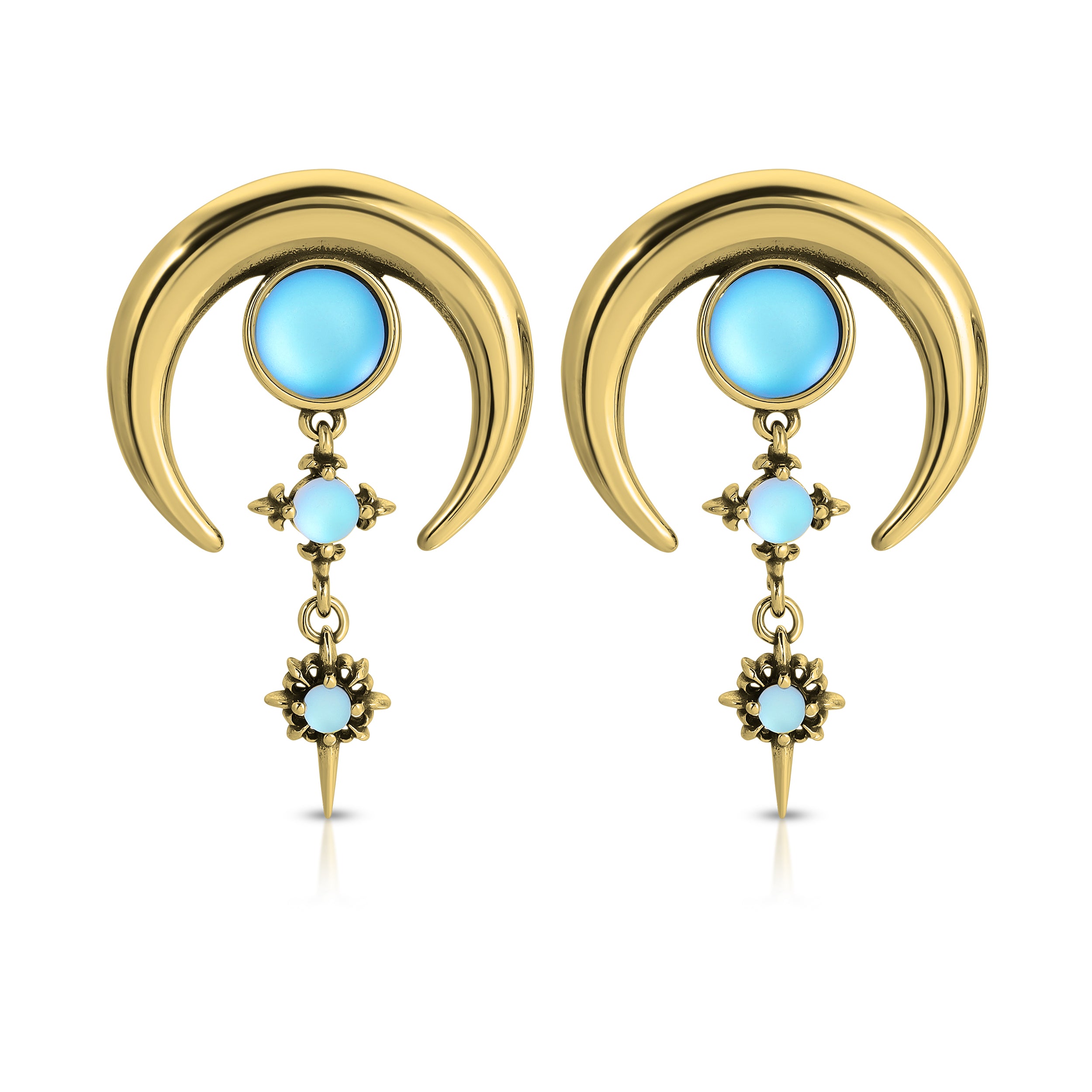 Blue Moon with Stars earrings