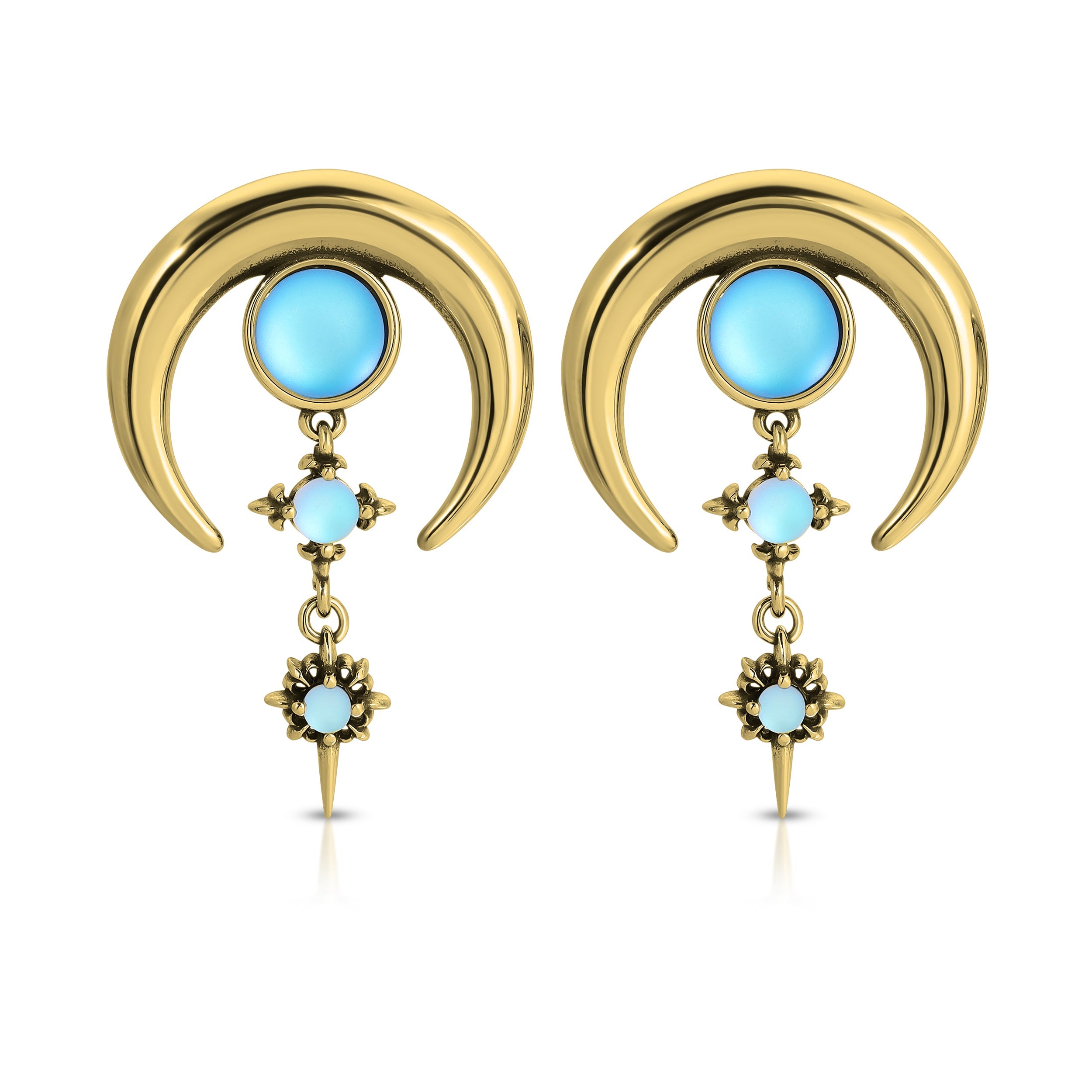 Blue Moon with Stars earrings