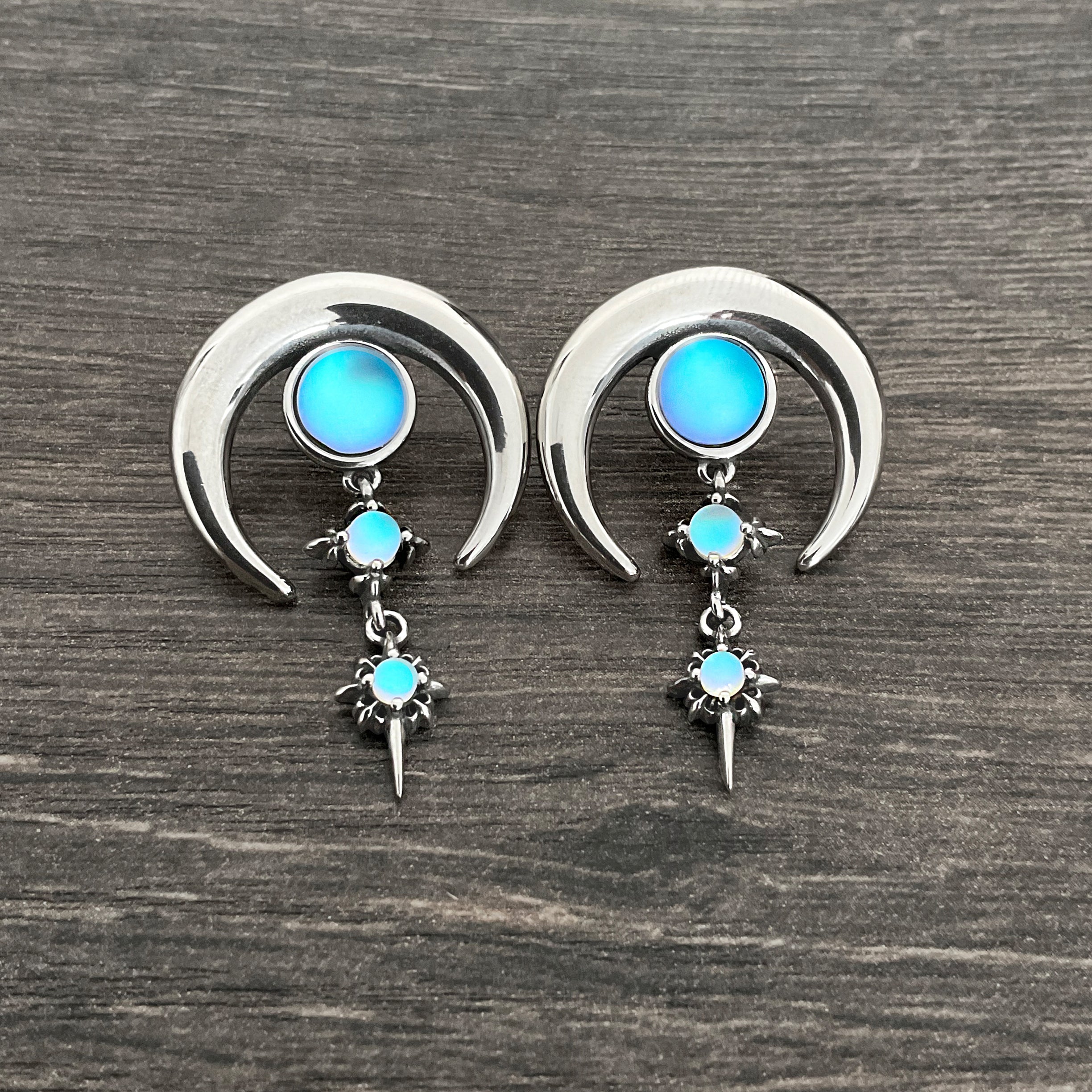 Blue Moon with Stars earrings