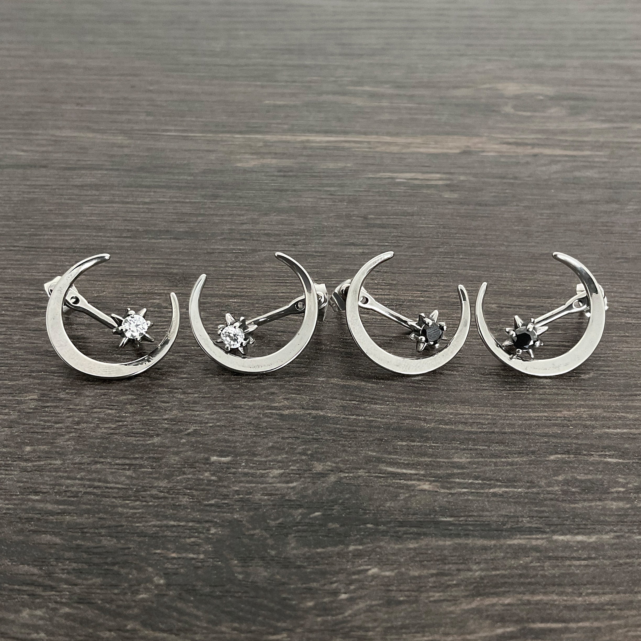 Crescent Moon and Star ear jacket