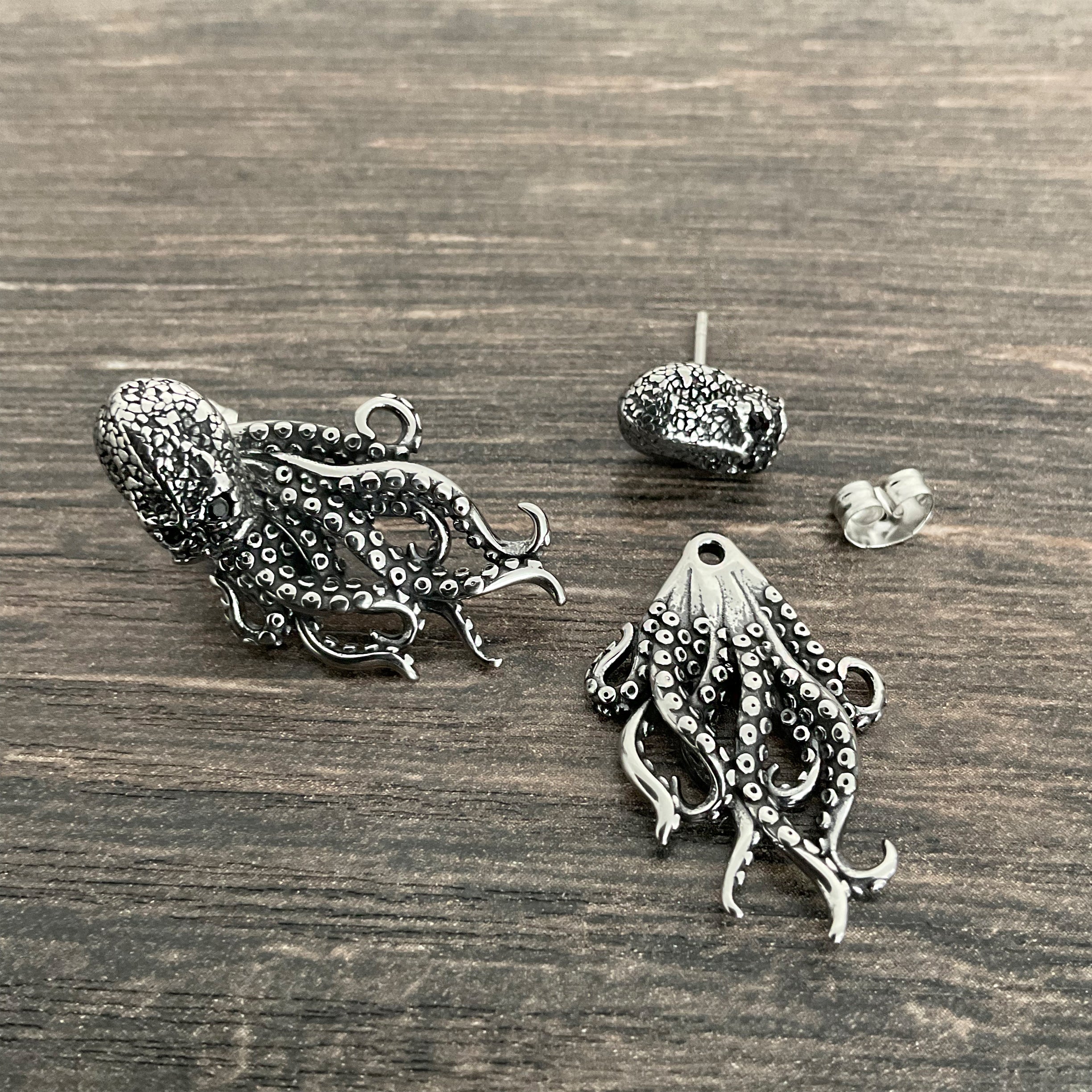 Octopus ear jacket with CZ eyes