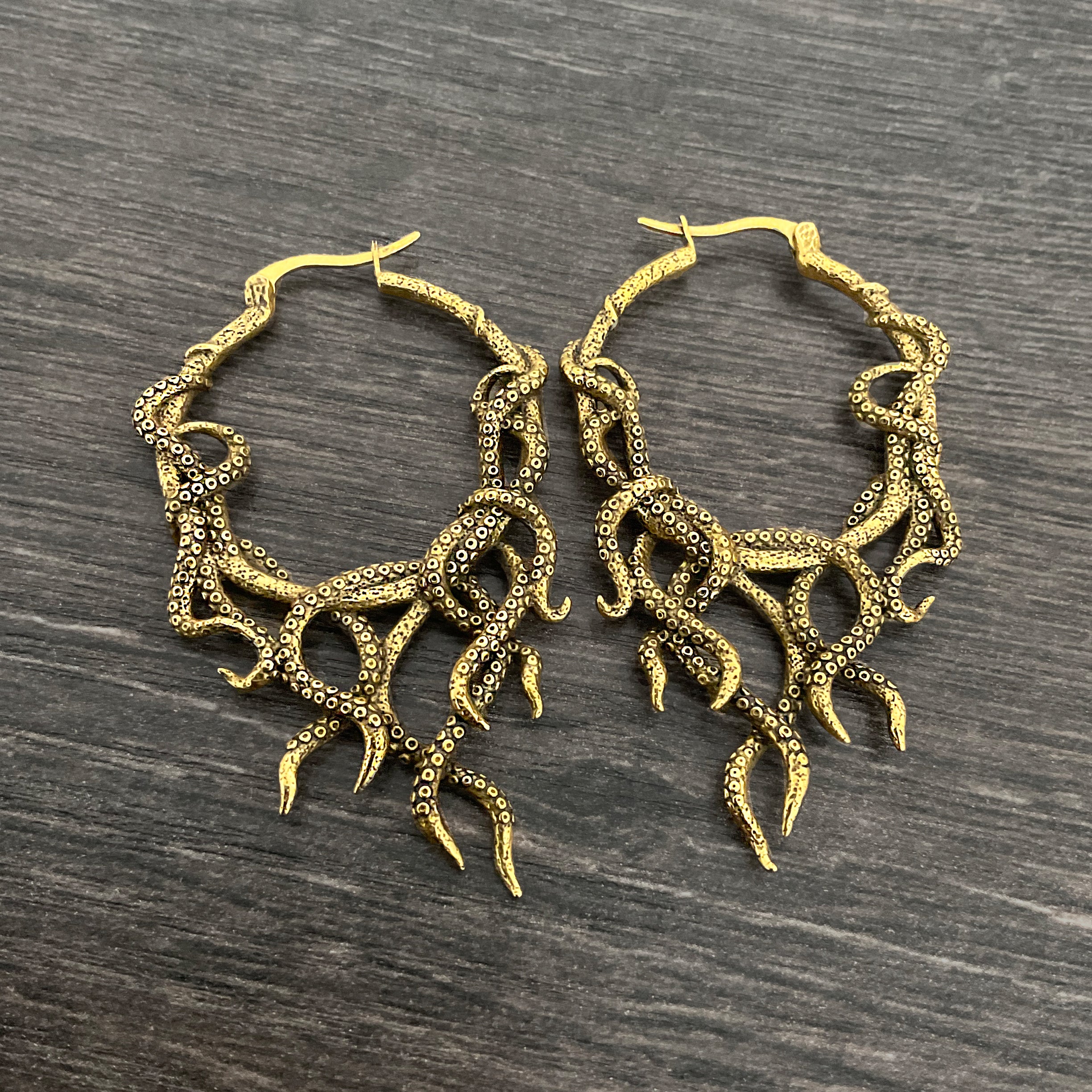 Octopus hoop earrings
