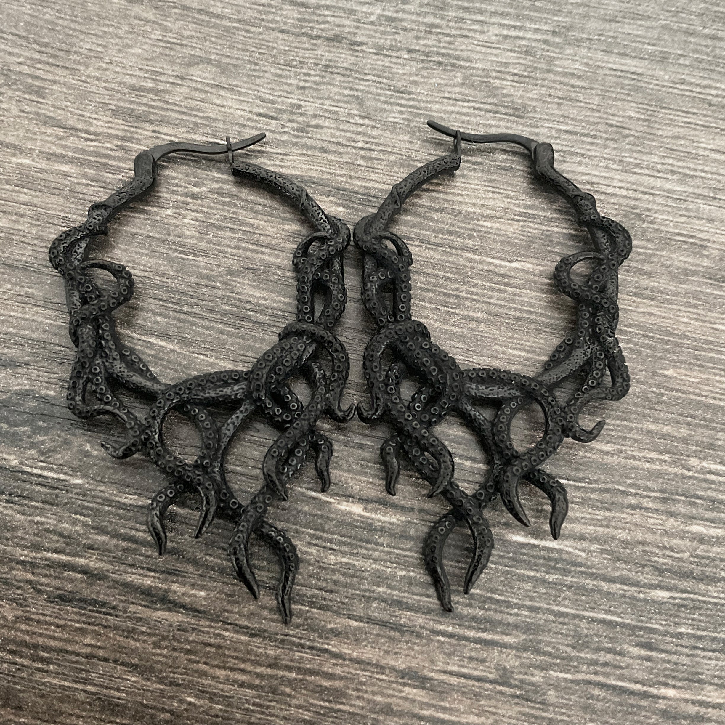 Octopus hoop earrings