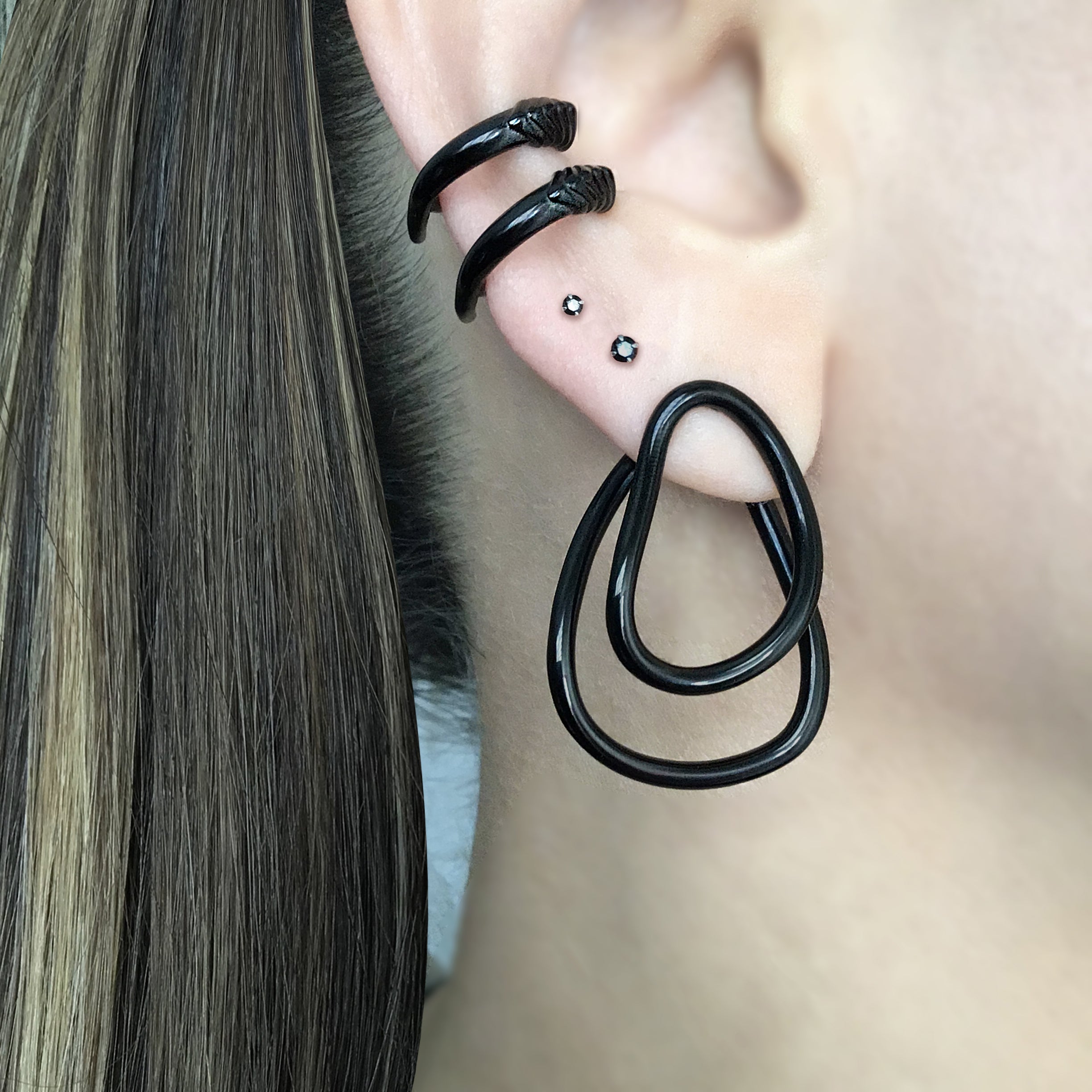 Geometric ear jacket earrings