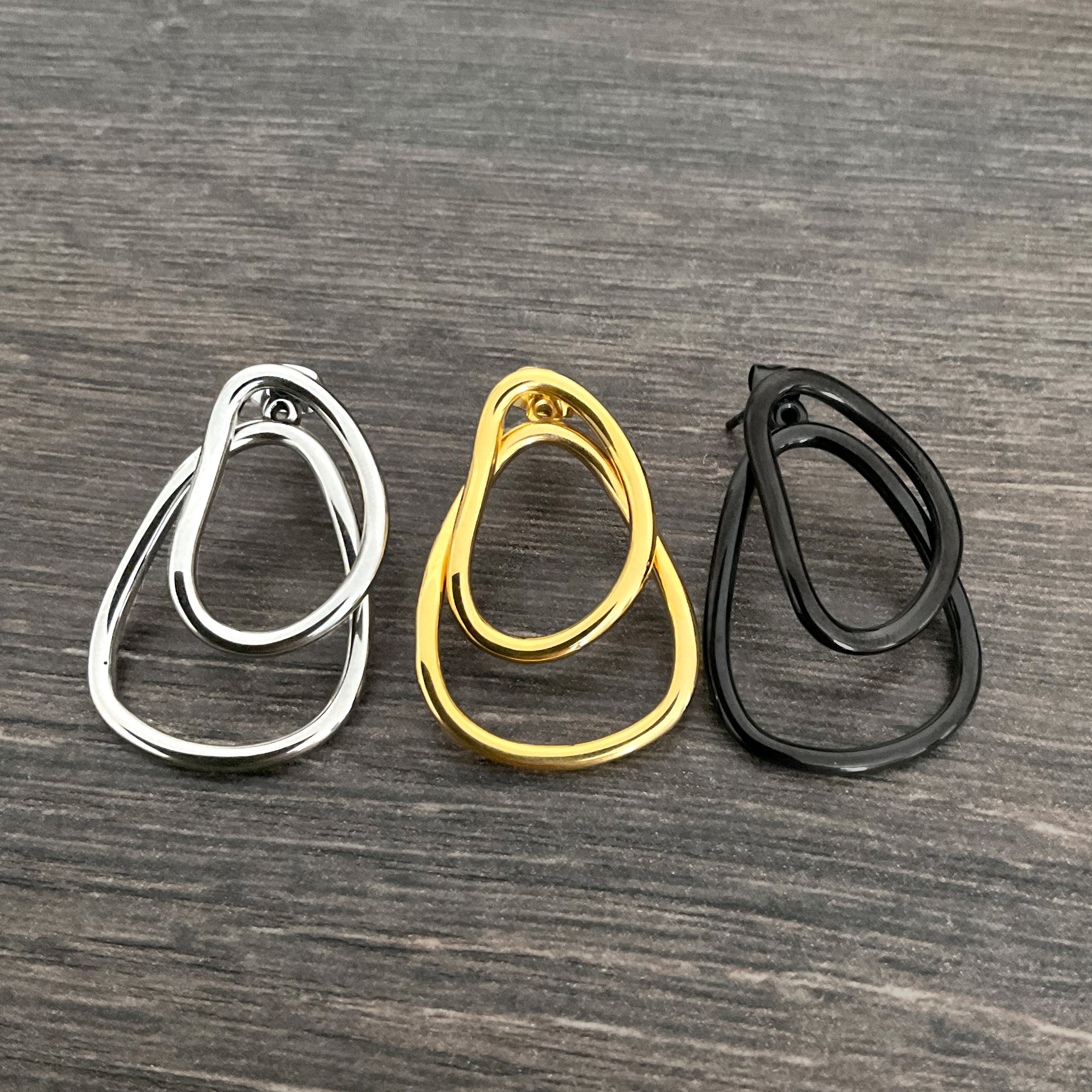 Geometric ear jacket earrings