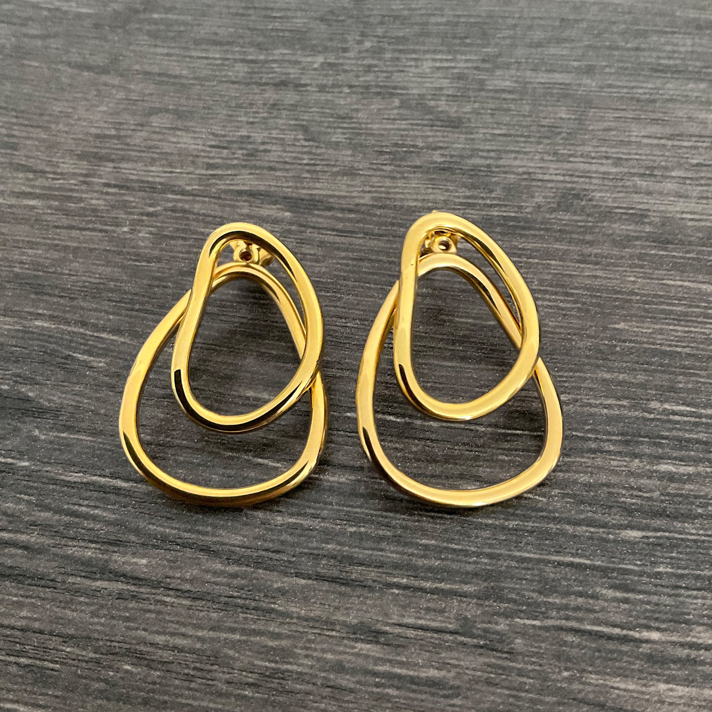 Geometric ear jacket earrings
