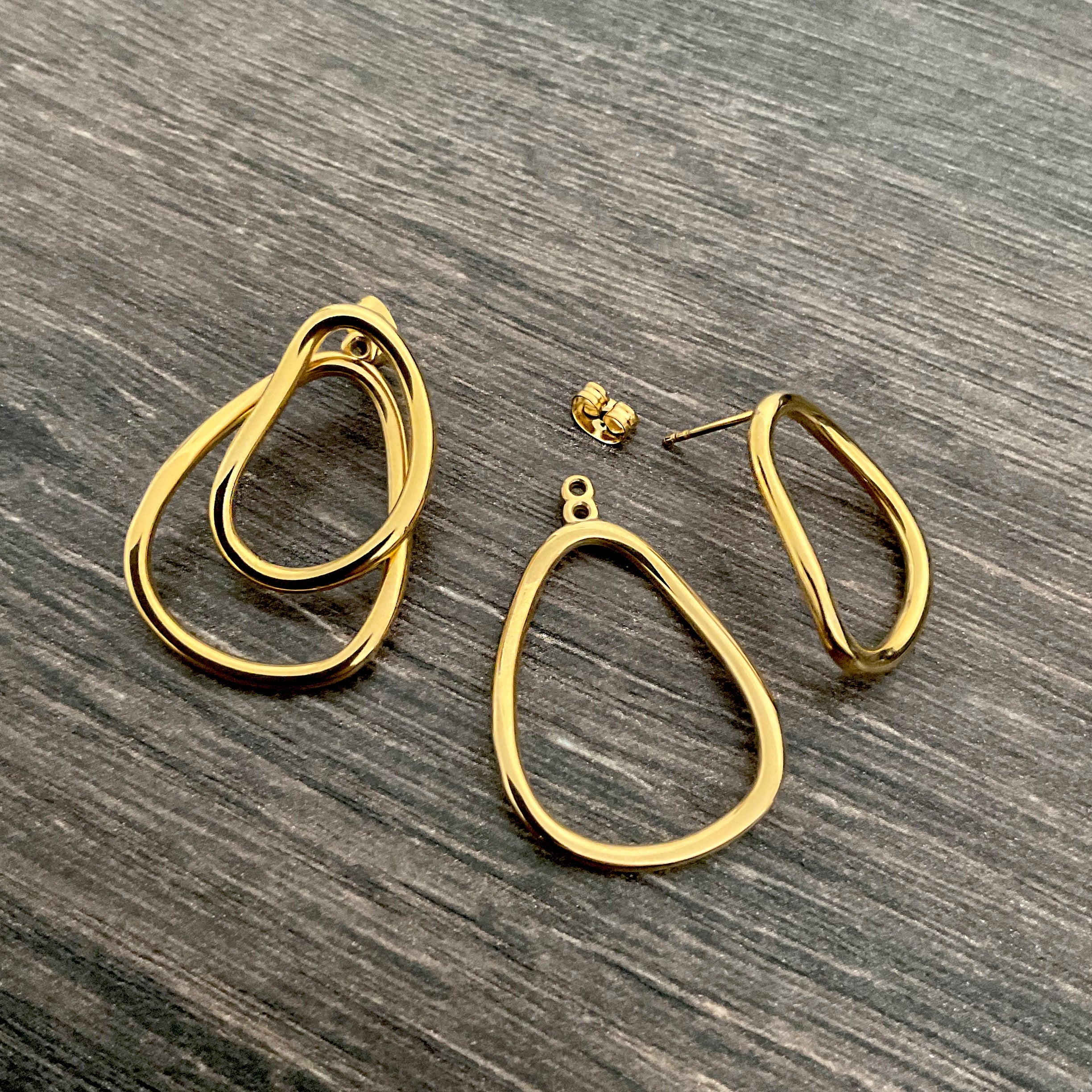 Geometric ear jacket earrings