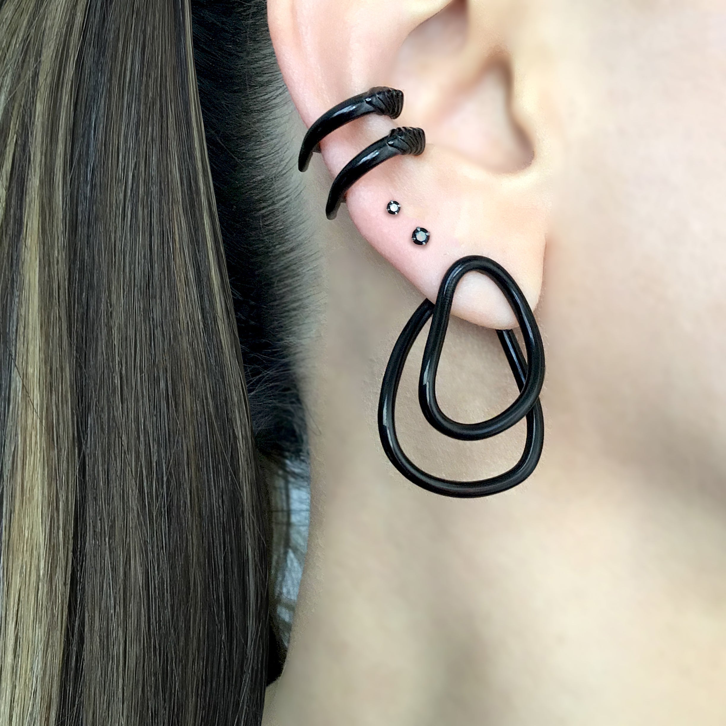 Geometric ear jacket earrings