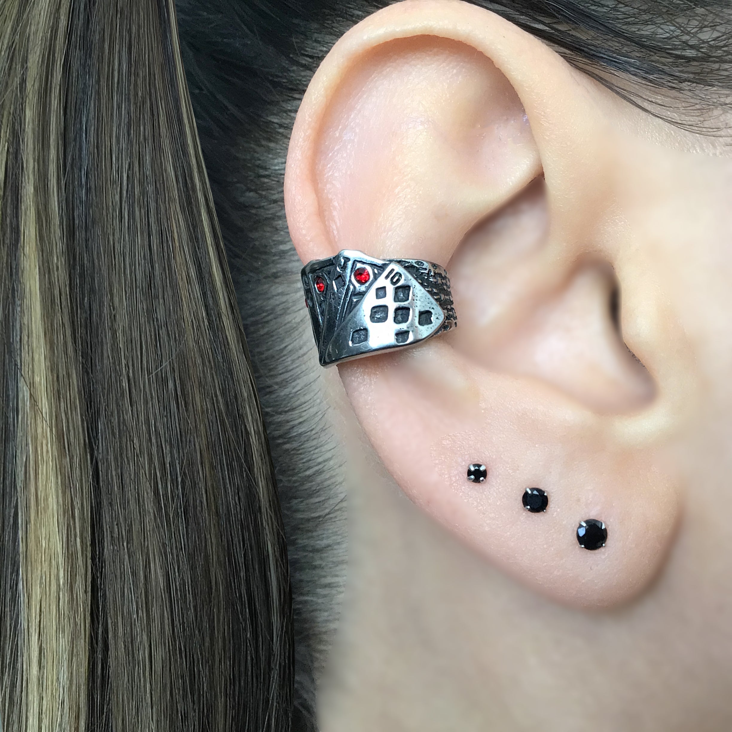 Playing cards ear cuff