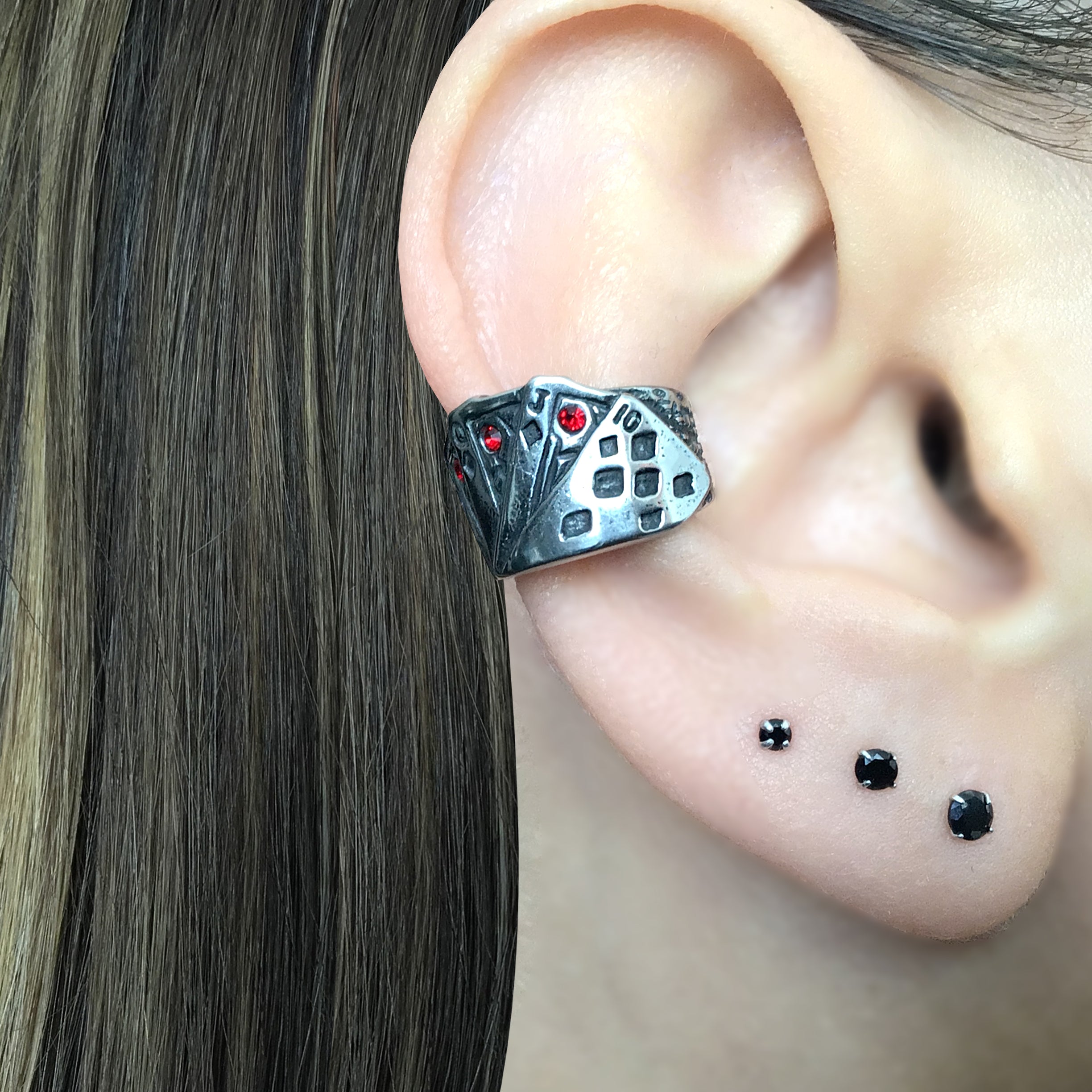 Playing cards ear cuff